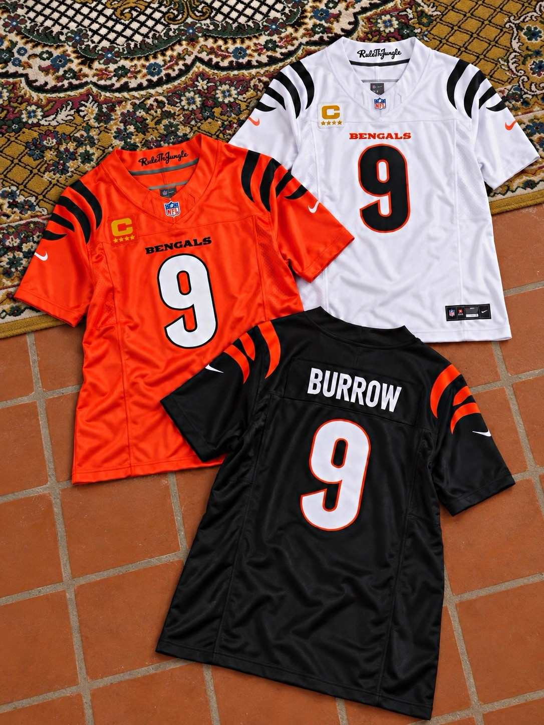 Nike Cincinnati Bengals Joe Burrow #9 Jersey Captain All Sizes All Colors Nike Cincinnati Bengals Joe Burrow #9 Jersey Captain All Sizes All Colors