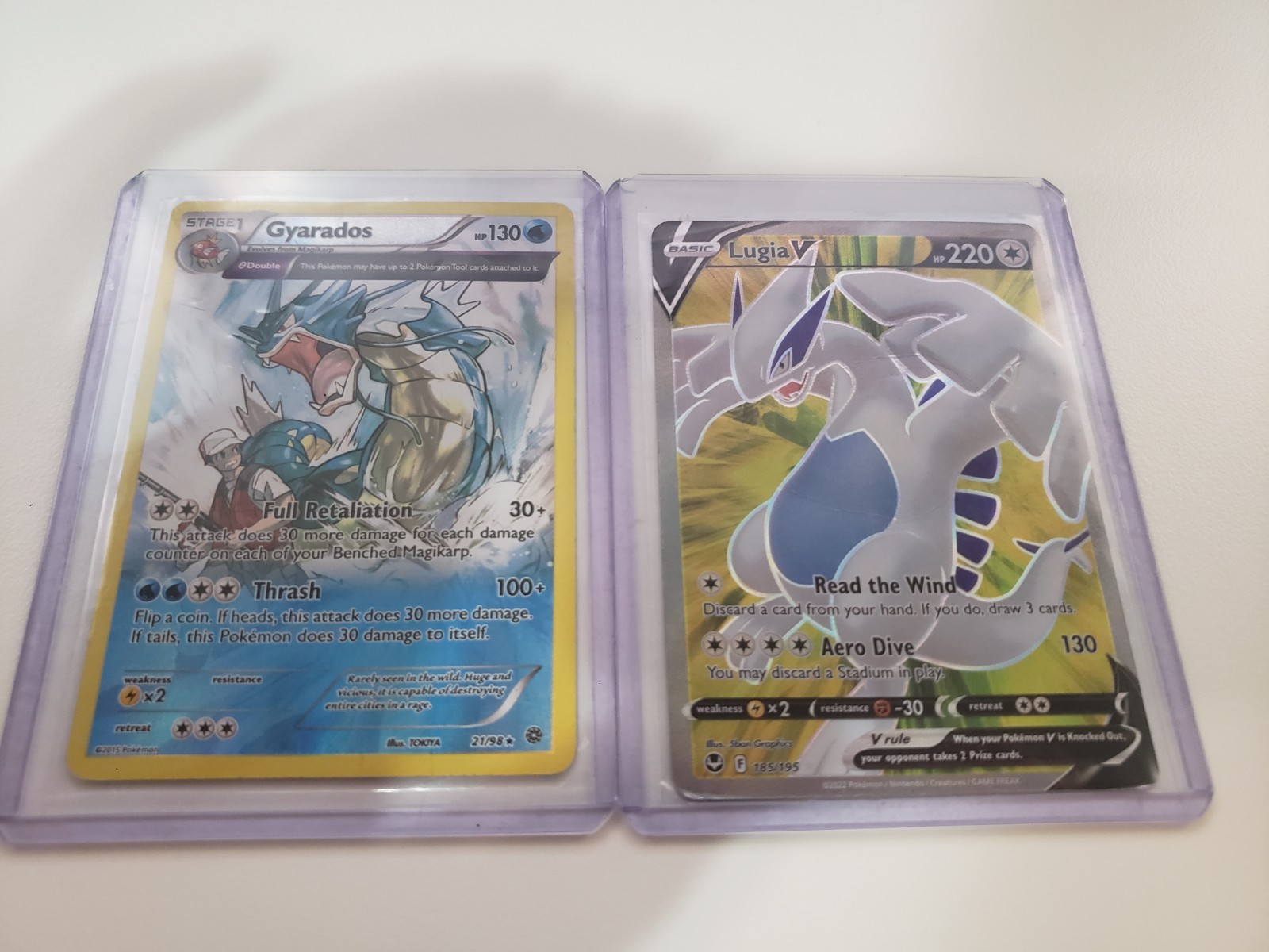 Gyarados 21/98 Reverse Holofoil XY and Lugia V Full Art 185/195