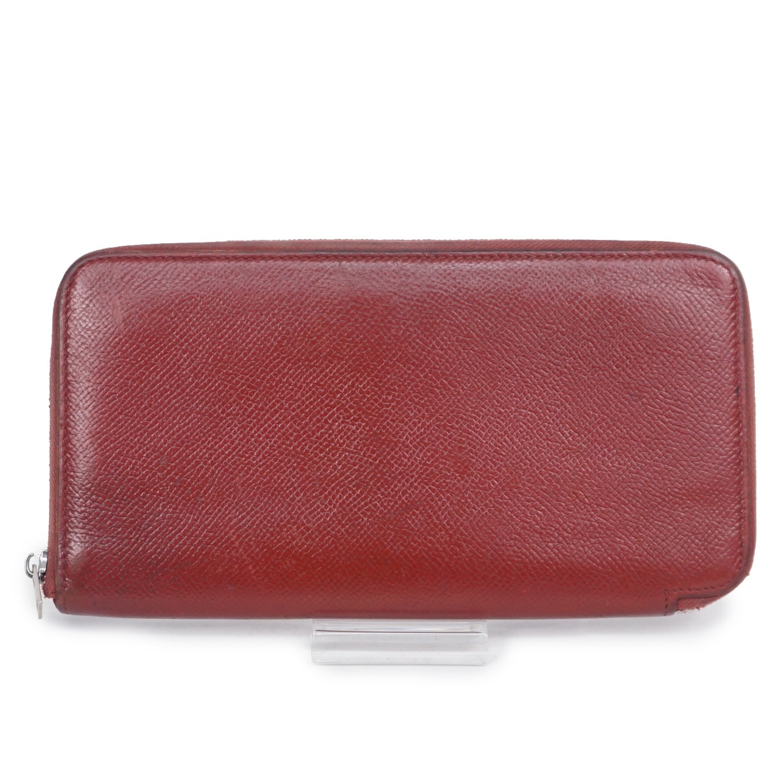 HERMES Azap Long Silk In Round Zipper Long Wallet Epsom Leather Rouge H X 2016