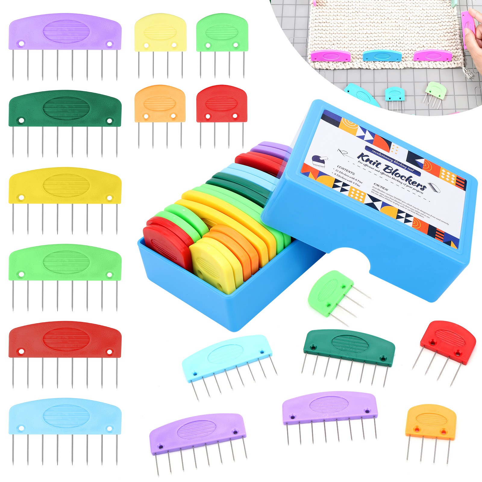 20PCS Knit Blockers Pins for Knitting Blocking Combs Stainless Steel Needles Set 20PCS Knit Blockers Pins for Knitting Blocking Combs Stainless Steel Needles Set