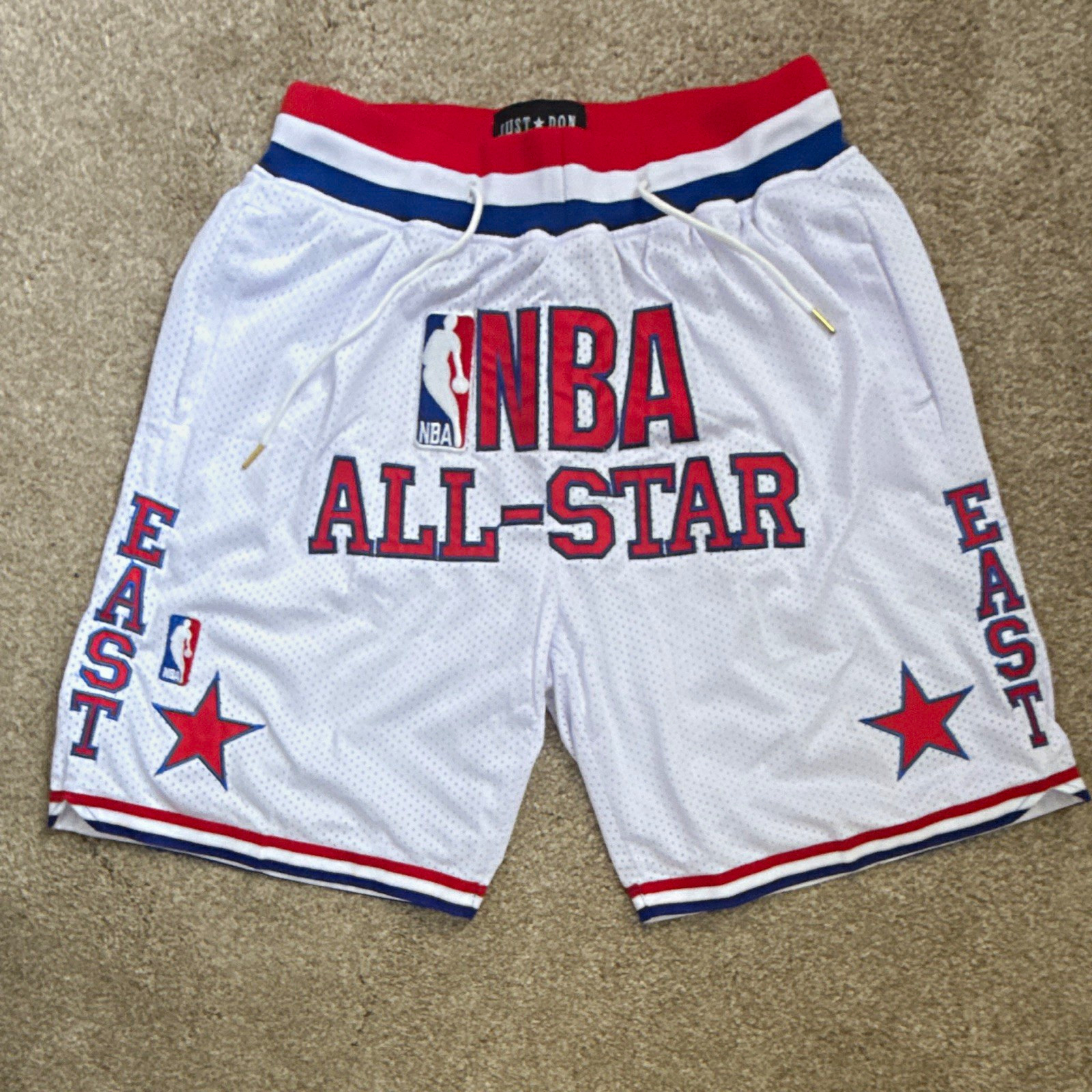 Just Don NBA All-Star East All-Star Game Mesh Shorts White Red Blue Size XL Just Don NBA All-Star East All-Star Game Mesh Shorts White Red Blue Size XL