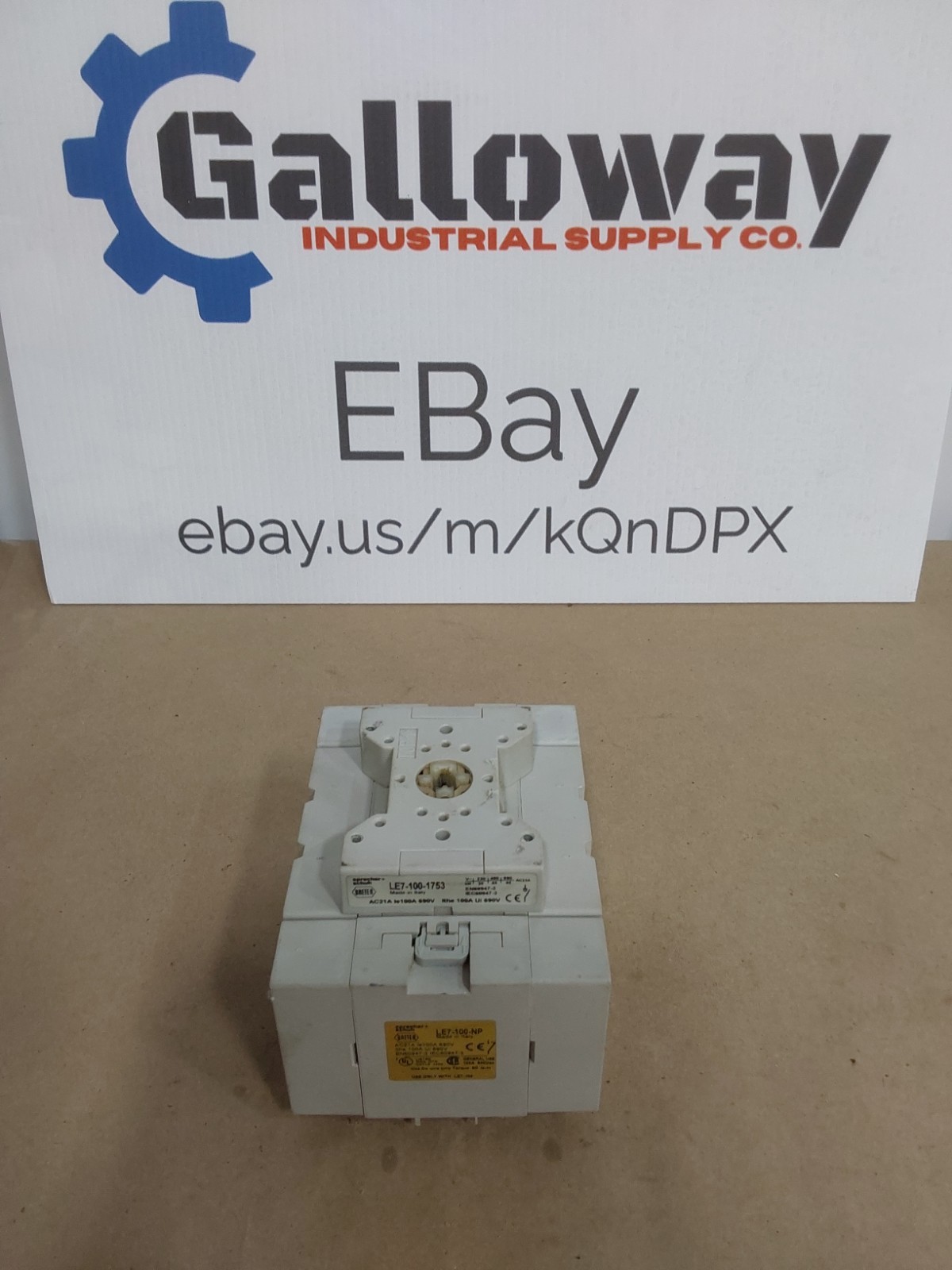 Sprecher + Schuh Motor Disconnect Switch LE7-100-1753 / LE7-100-NP & LE7-100-PE