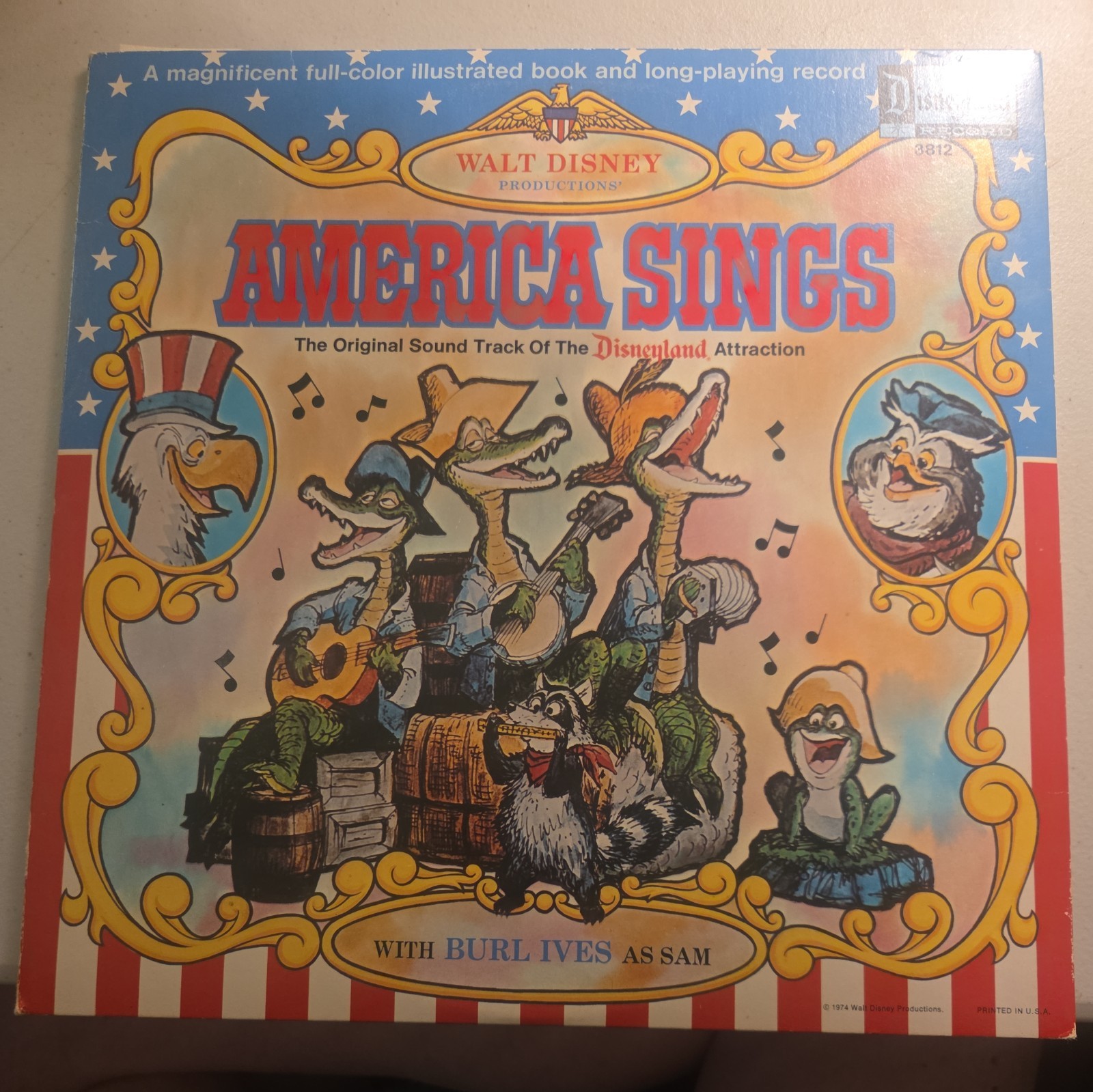 Disneyland America Sings 1974 LP By Burl Ives W/Book Walt Disney Sound Track