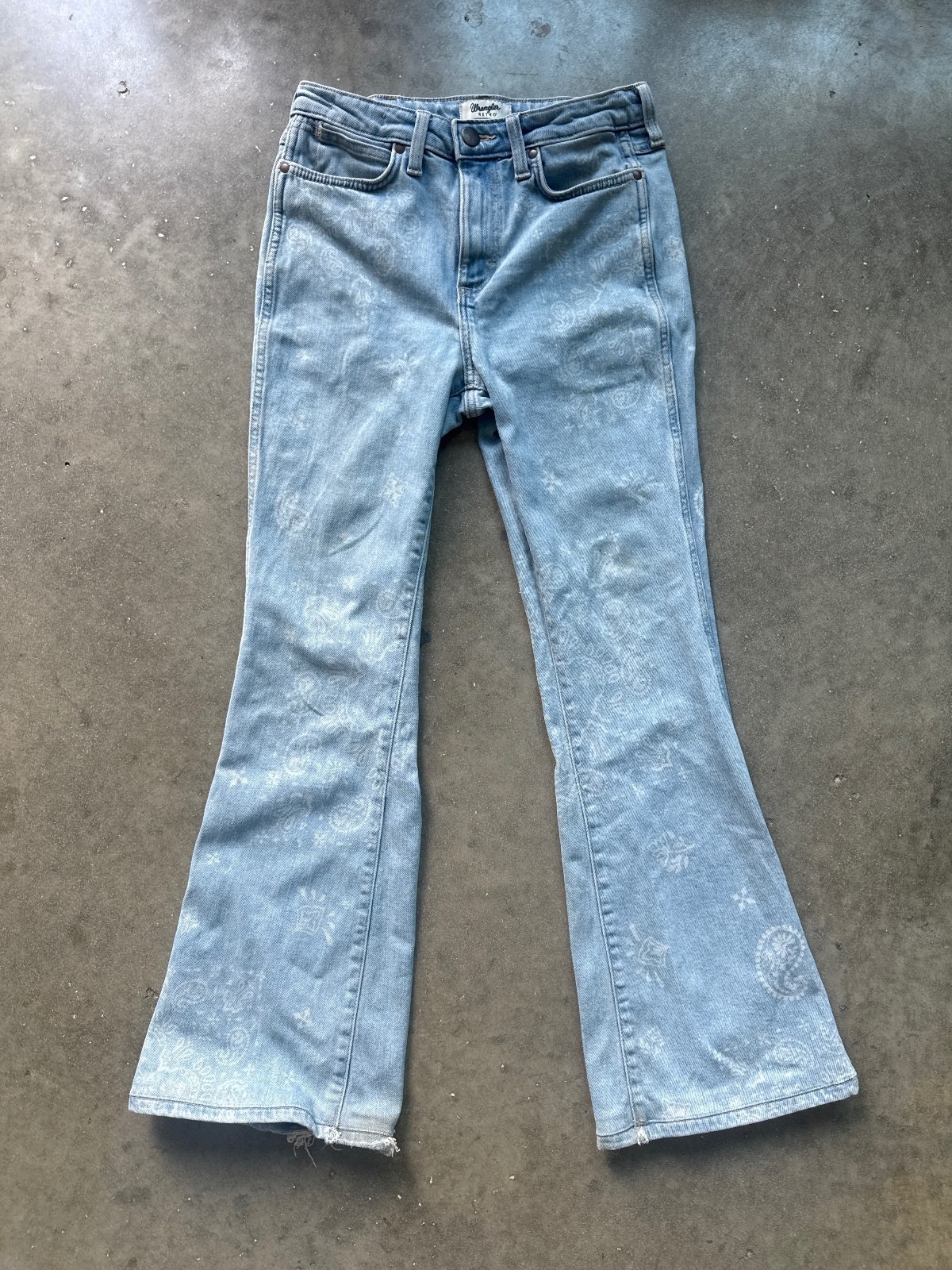 Vintage Faded Wrangler Retro High rise Flare Denim Bandanna