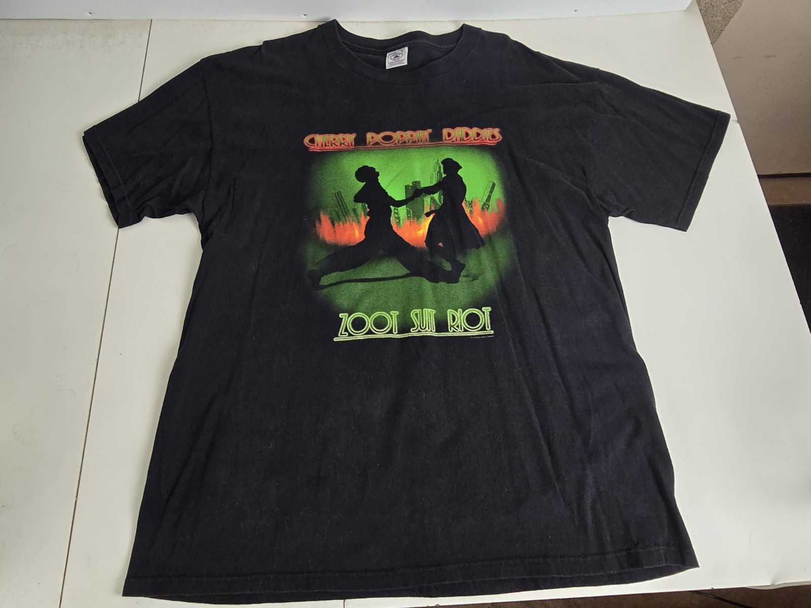 Vintage Cherry Poppin\' Daddies Zoot Suit Riot Black Graphic T-Shirt Size XL Rare Vintage Cherry Poppin\' Daddies Zoot Suit Riot Black Graphic T-Shirt Size XL Rare