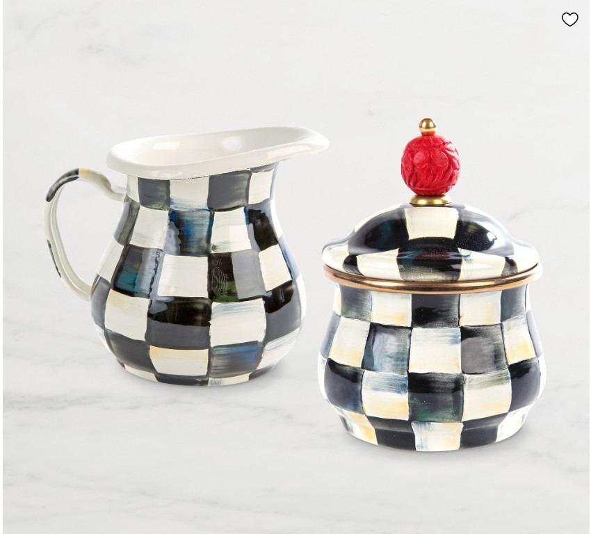 Mackenzie-Childs Courtly Check Creamer & Sugar Bowl Set