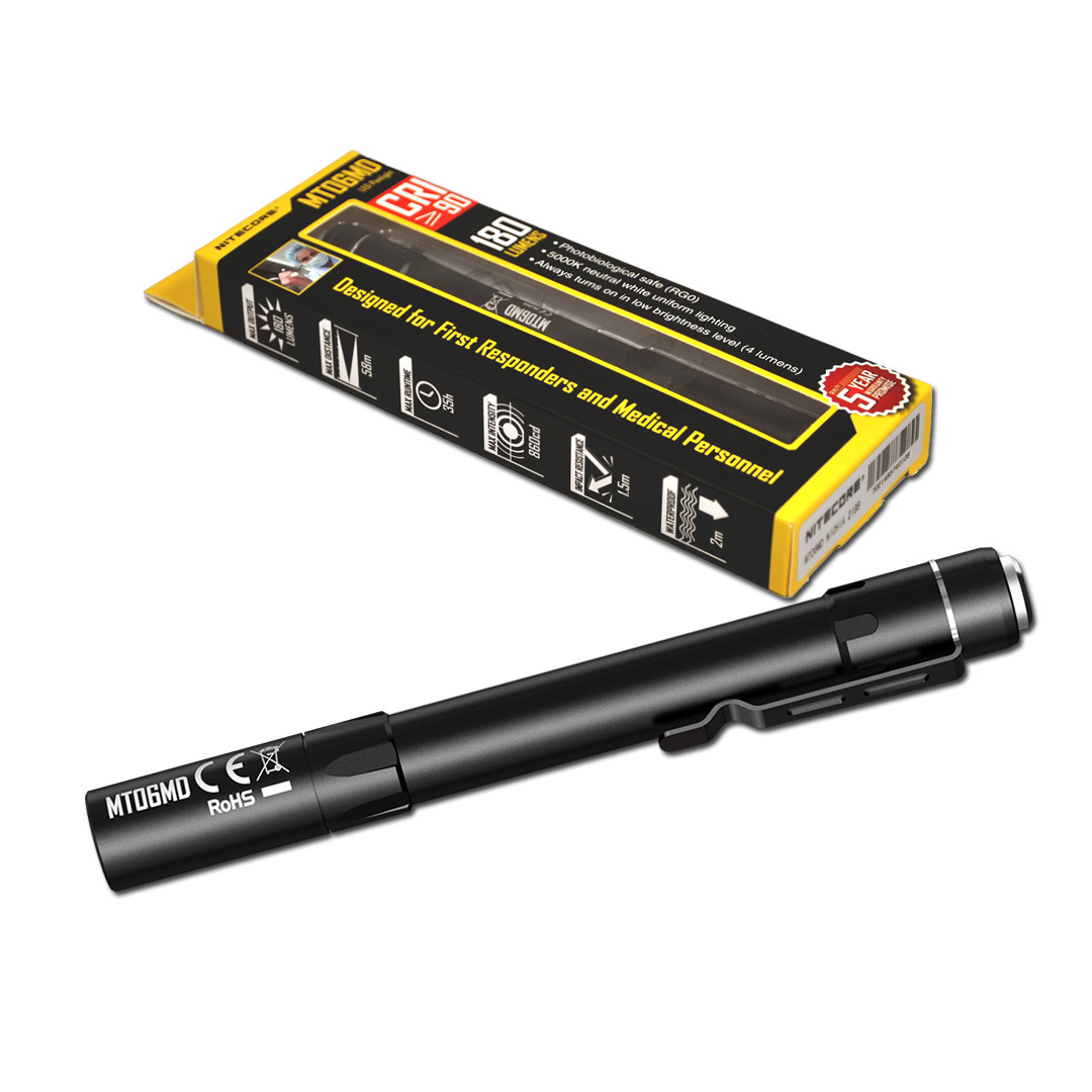 Nitecore MT06MD 180 Lumen 2xAAA High CRI Nichia LED Medical Penlight Flashlight