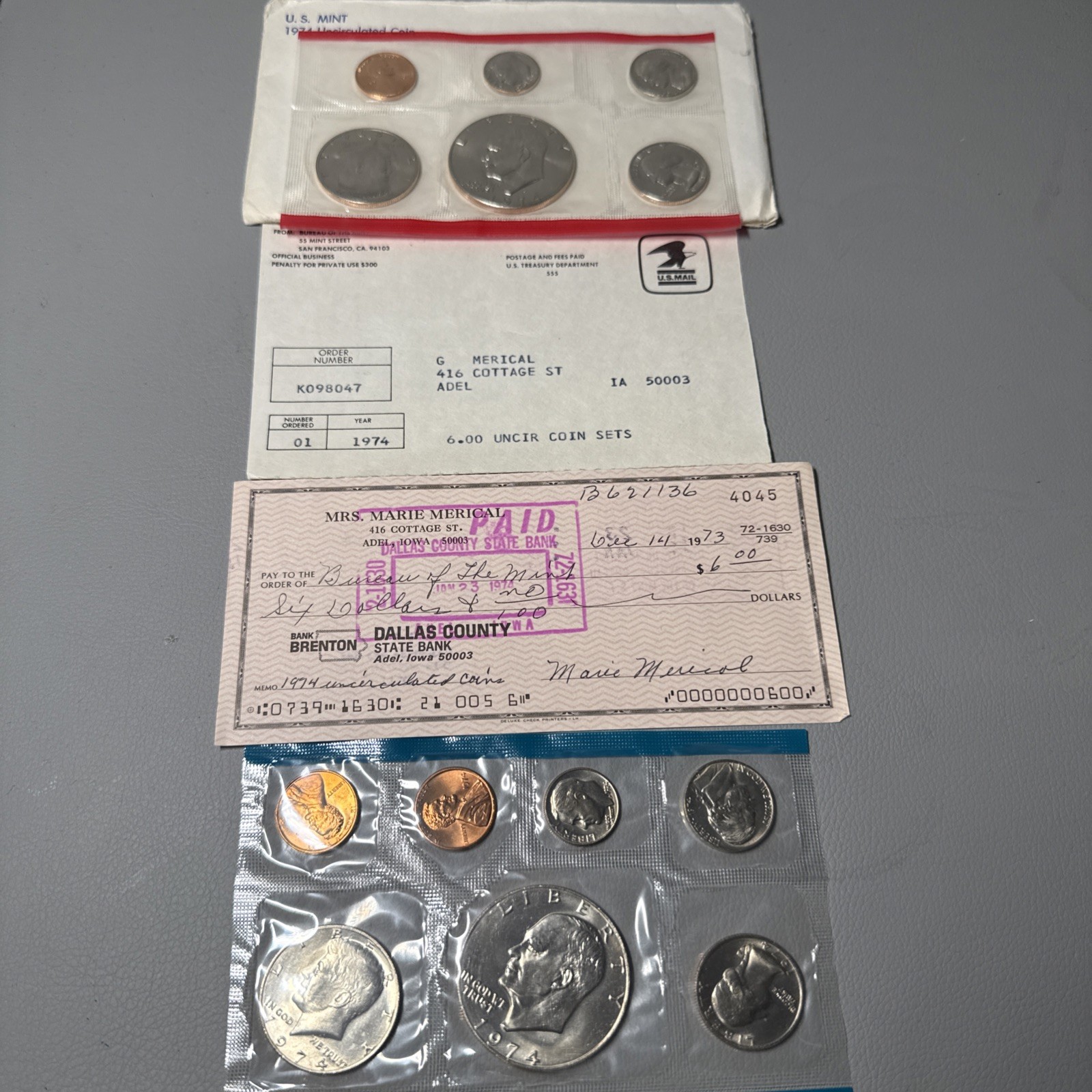 1st Order In 1974 Uncirculated Mint Set (13 Coins) W Original Envelope & Package 1st Order In 1974 Uncirculated Mint Set (13 Coins) W Original Envelope & Package