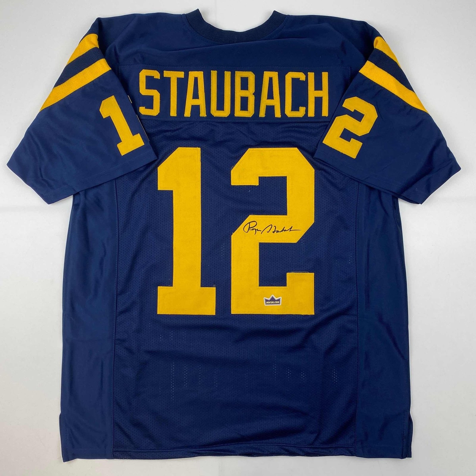 Facsimile Autographed Roger Staubach Navy Blue Reprint Jersey Size Men\'s XL