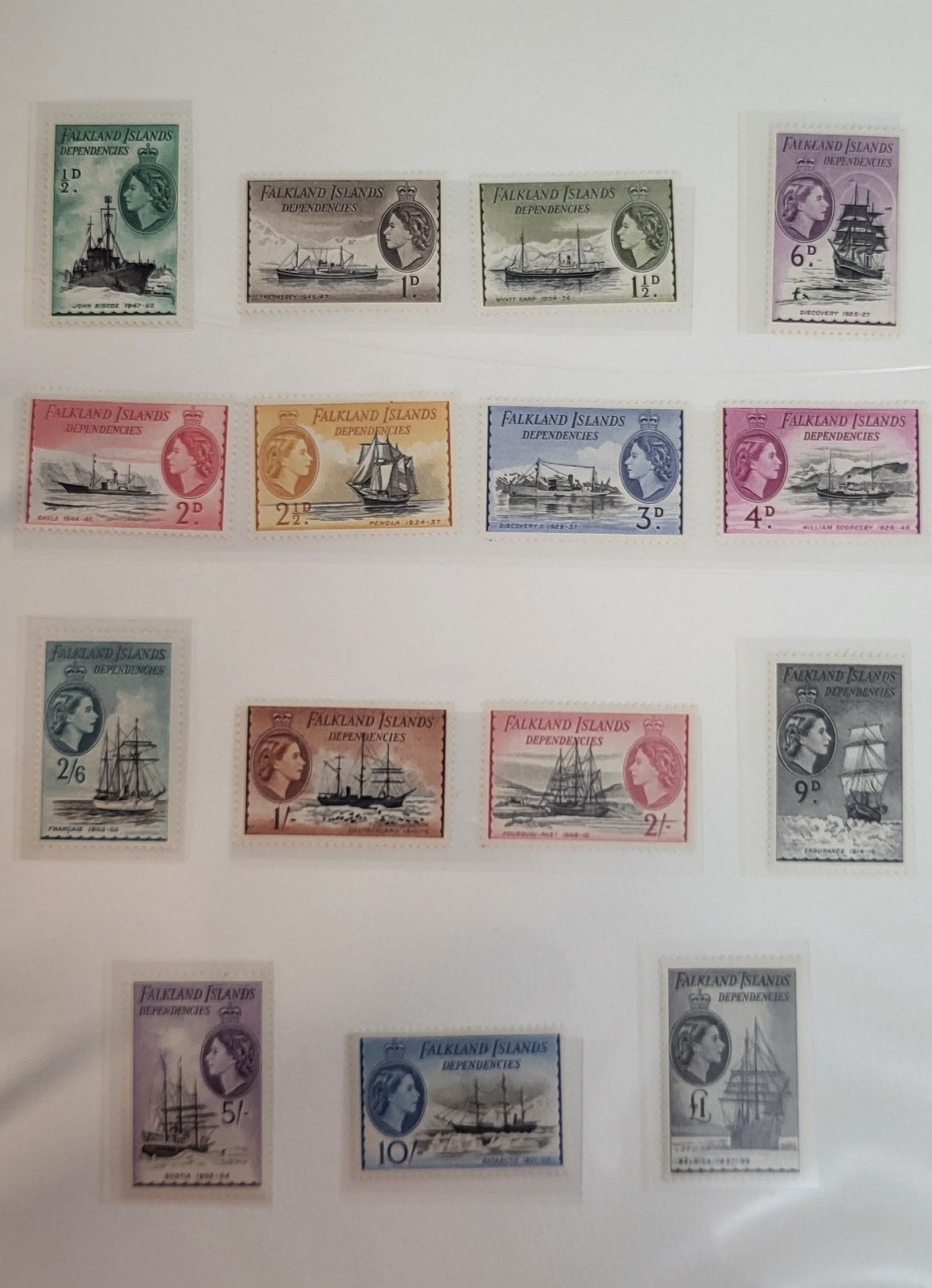 British Falkland Islands Dependencies-QE II 1954 Stamp Set MH C.v. £225