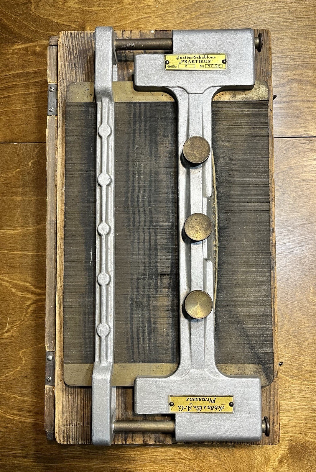 RARE Early German Industrial Factory Shoe Leather Alignment Template Jig Tool ?