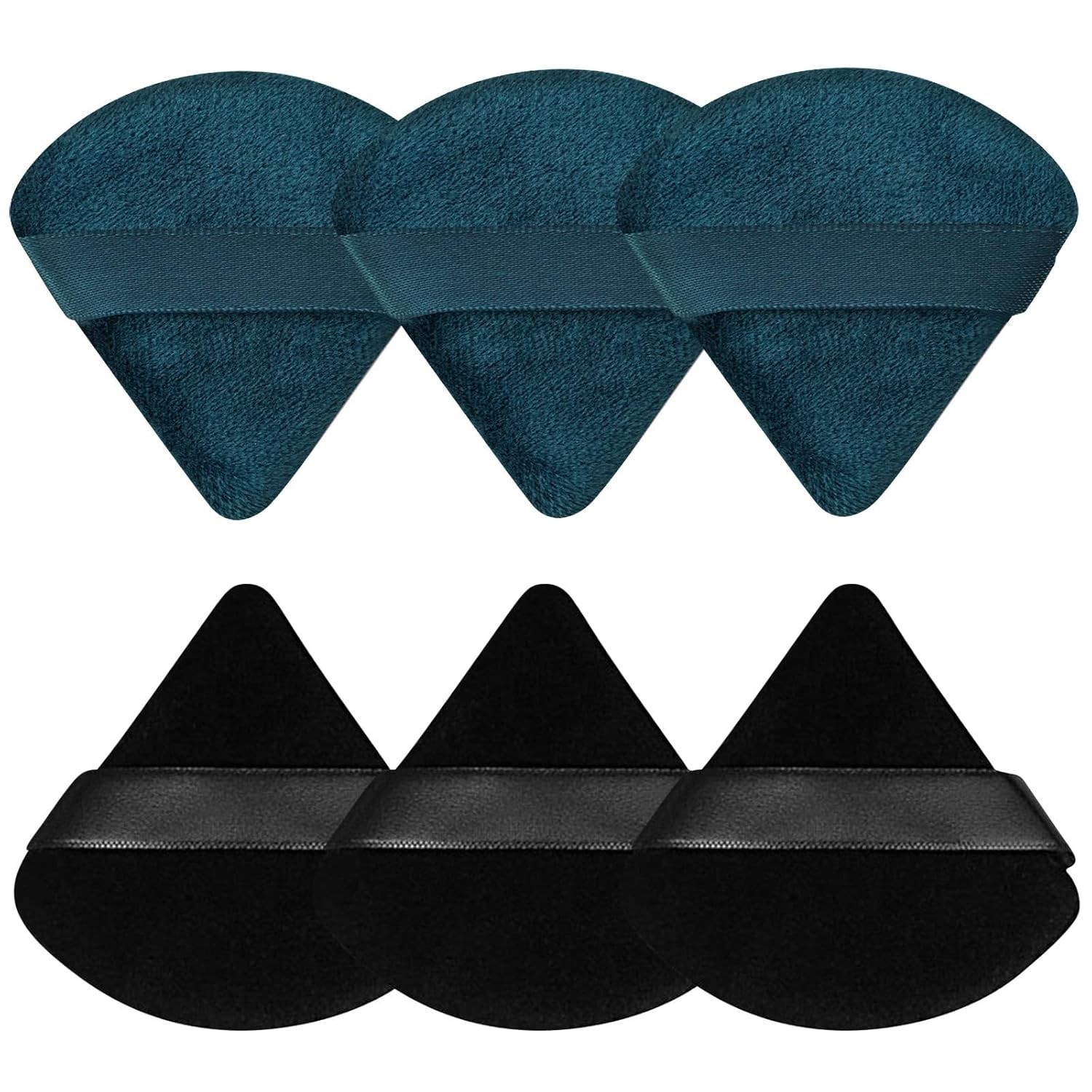 Pimoys 6 Pieces Powder Puff Face Triangle Makeup Puff for Loose Powder Black & b Pimoys 6 Pieces Powder Puff Face Triangle Makeup Puff for Loose Powder Black & b