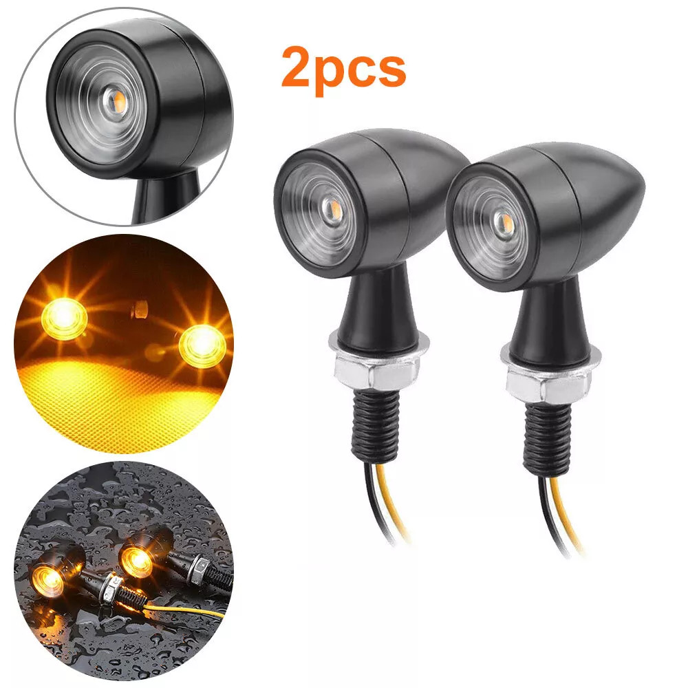 Motorcycle LED Bullet Mini Turn Signal Light Blinker For Bobber Cafe Racer Amber Motorcycle LED Bullet Mini Turn Signal Light Blinker For Bobber Cafe Racer Amber