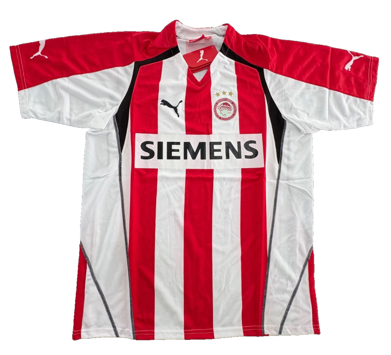 Puma FC OLYMPIAKOS 2007 Red Football Shirt Men\'s Vintage Soccer Jersey XL Retro