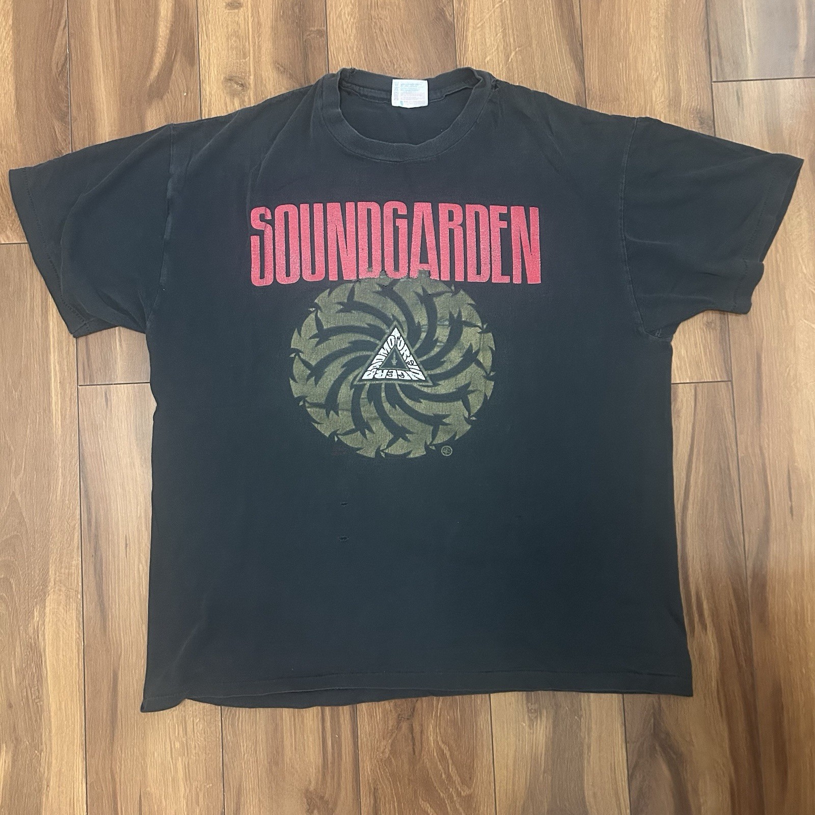 Vintage 90s Soundgarden Badmotorfinger Graphic Black T-Shirt 1991 XL 100% Cotton