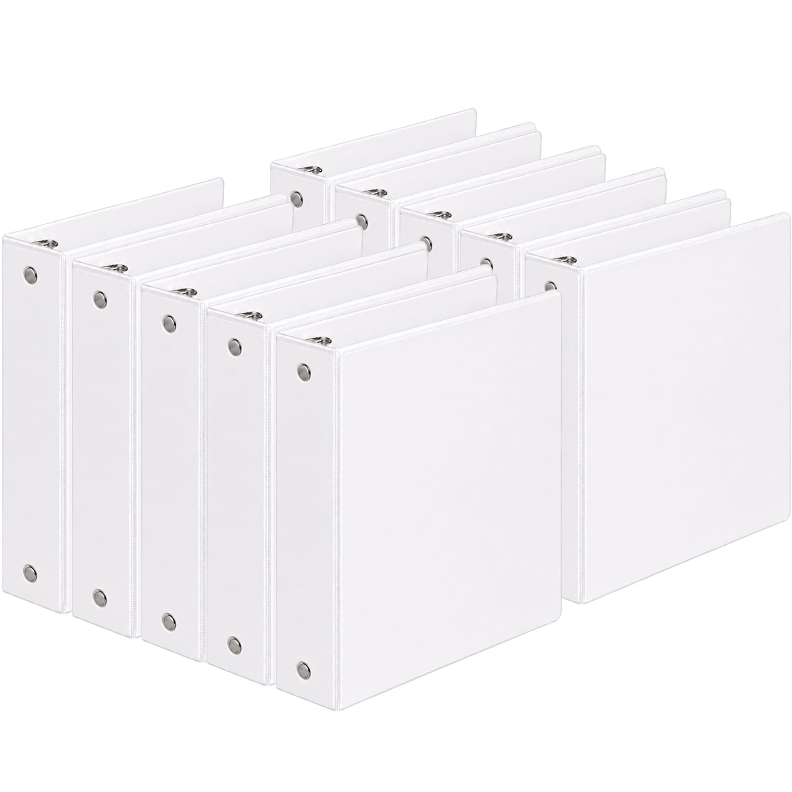 SUIN Durable 2 Inch 3 Ring Binder, 10 Pack White Round Ring Binders for 8.5 x... SUIN Durable 2 Inch 3 Ring Binder, 10 Pack White Round Ring Binders for 8.5 x...