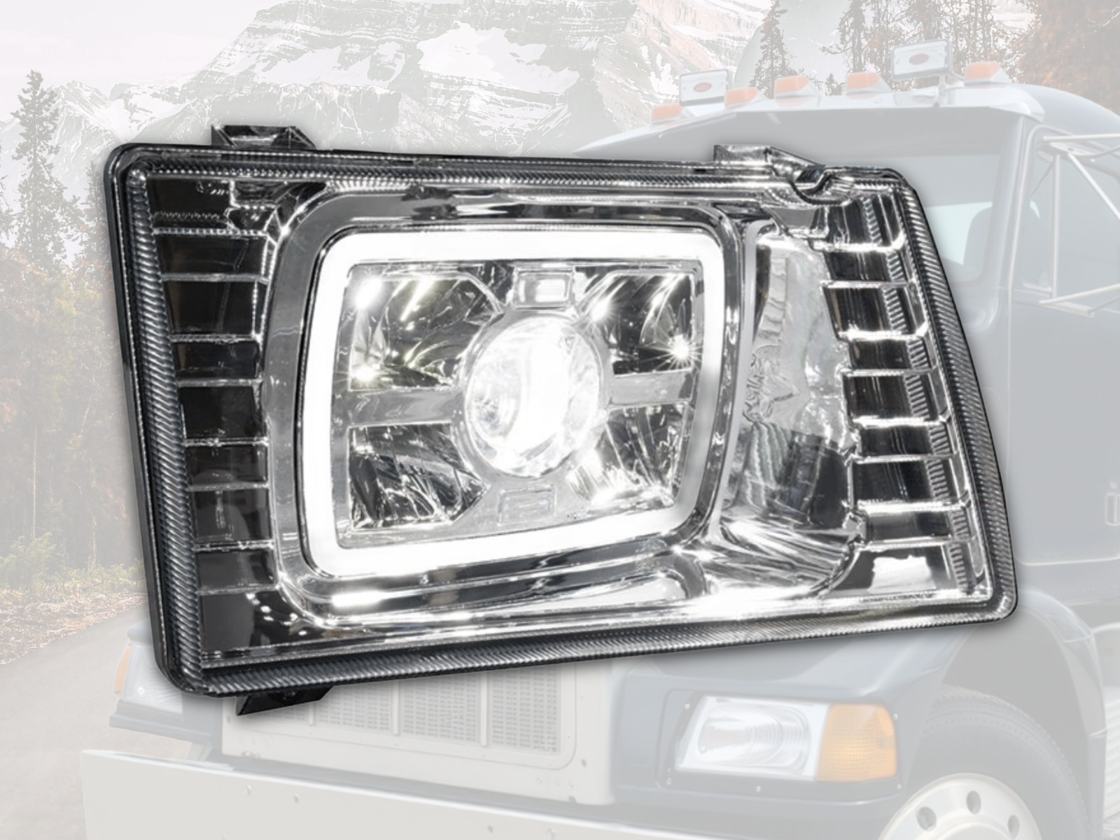 LED Headlight RH Right Hand For Peterbilt 375 377 385 Headlamp Assembly