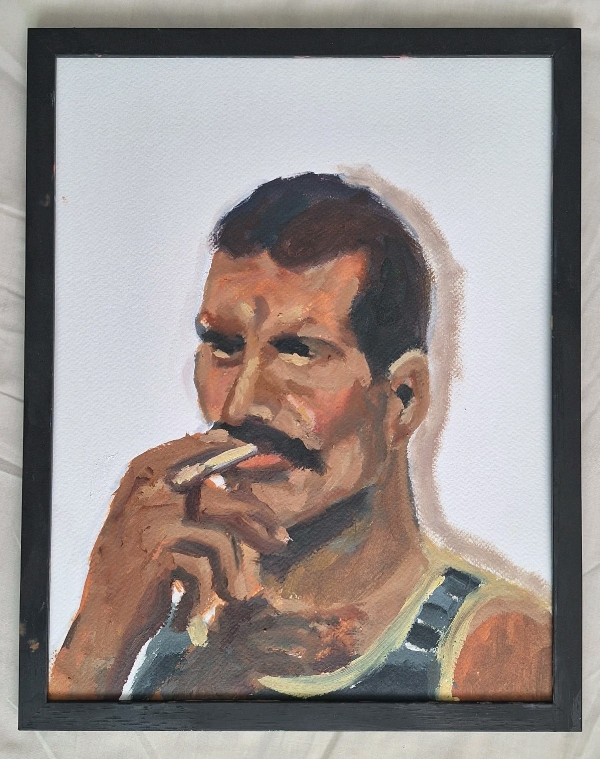Freddie Mercury, Queen, pop art, Fine Art, Abstract Oil Painting 11x14