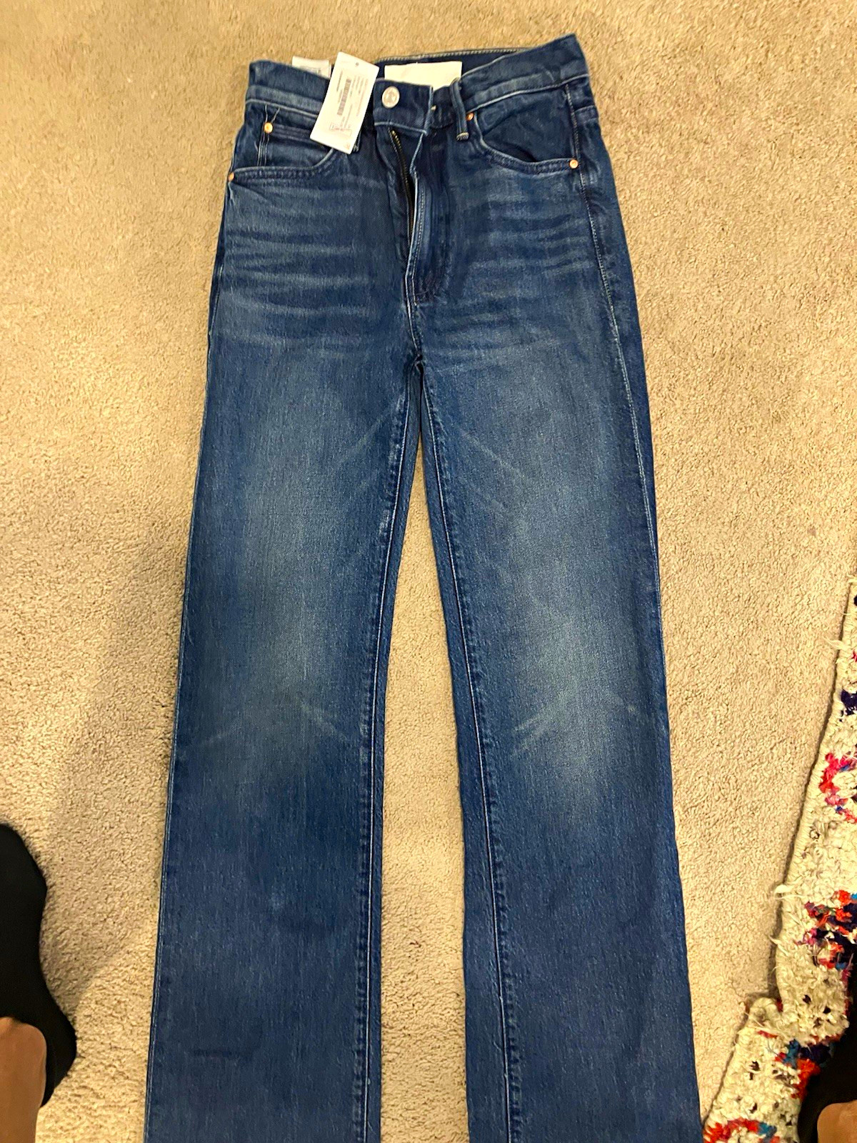 NWT Mother Women’s kick it Straight Jeans Blue 23