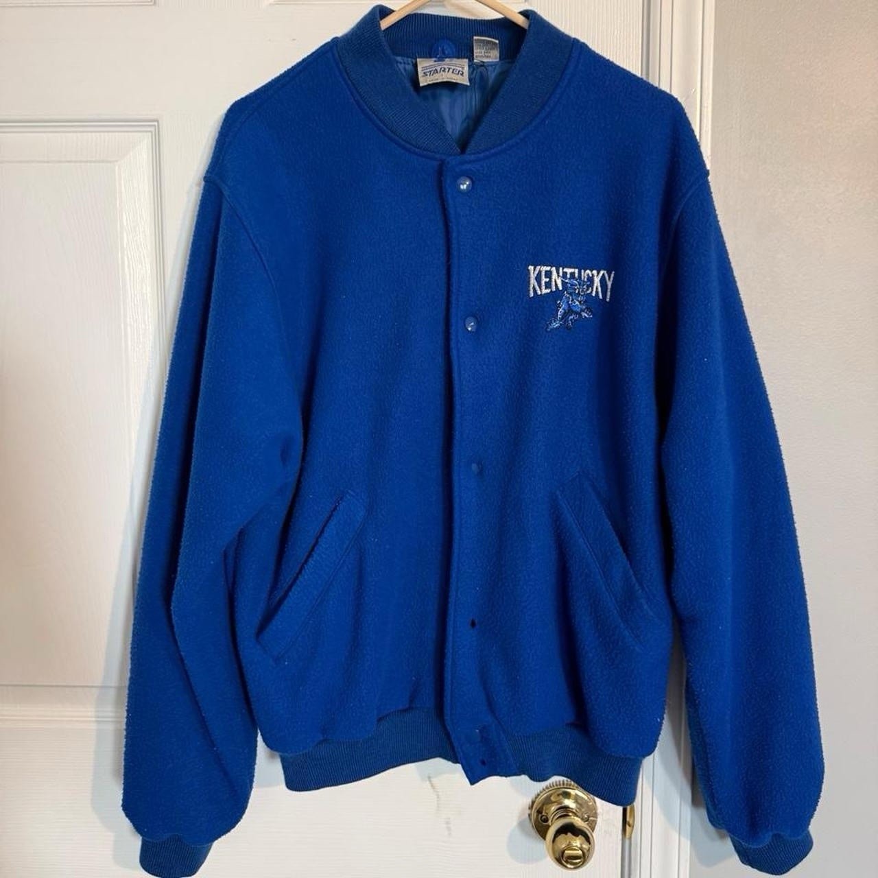 True Vintage 90’s Starter Kentucky Wildcats blue varsity jacket Size Large