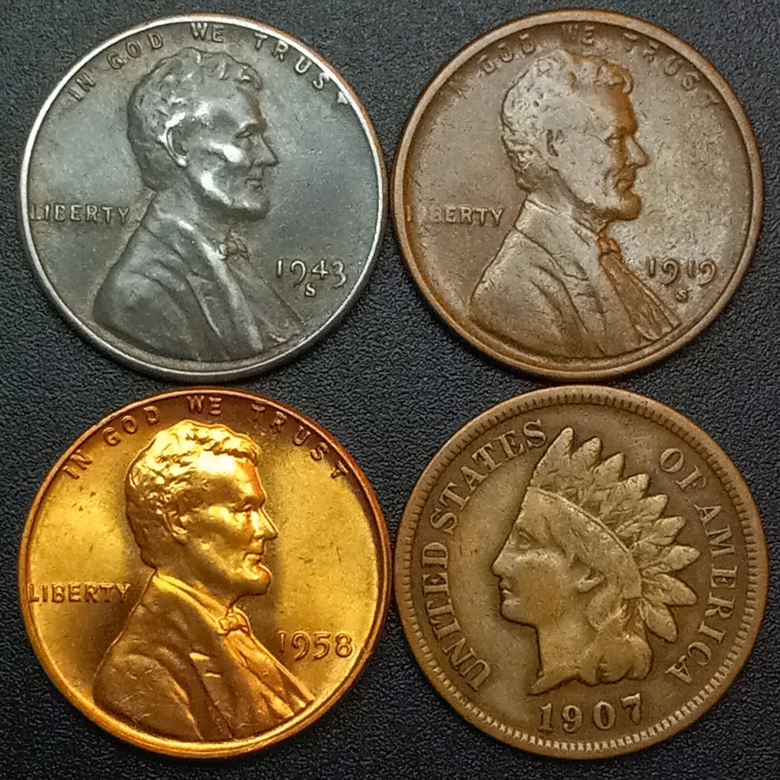 US COINS- Indian Head Penny, WW2 Steel Cent, Lincoln Wheat Cent Set- NO JUNK LOT US COINS- Indian Head Penny, WW2 Steel Cent, Lincoln Wheat Cent Set- NO JUNK LOT