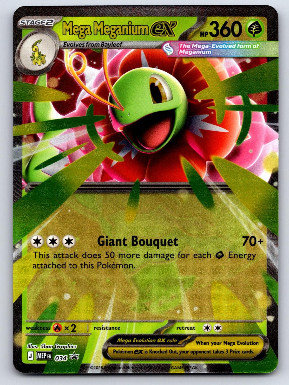 Mega Meganium ex 034 Holo Promo ME: Mega Evolution Promo Pokemon Mega Meganium ex 034 Holo Promo ME: Mega Evolution Promo Pokemon