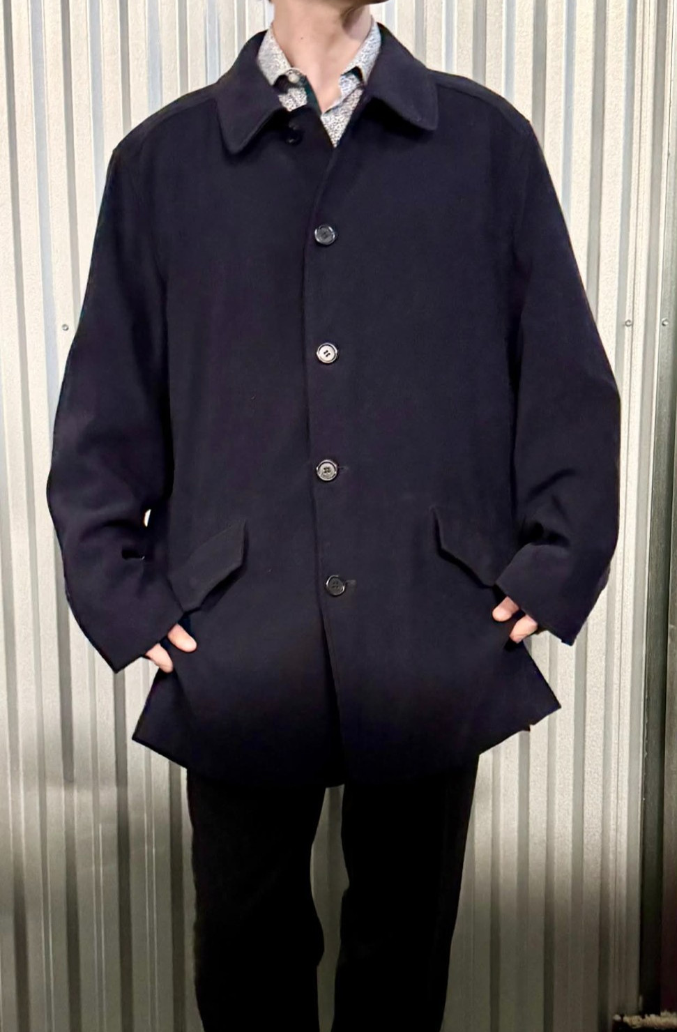 Allegri x Scott Hill Technical Car Coat IT 52 US 42 Quilted Dark Navy Blue