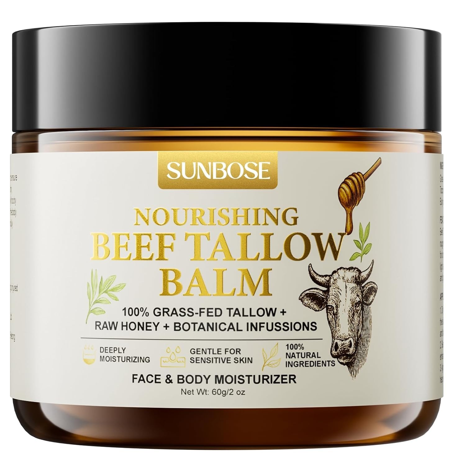 Beef Tallow for Skin, Tallow and Honey Balm for Face, Organic Grass-fed Beef Beef Tallow for Skin, Tallow and Honey Balm for Face, Organic Grass-fed Beef