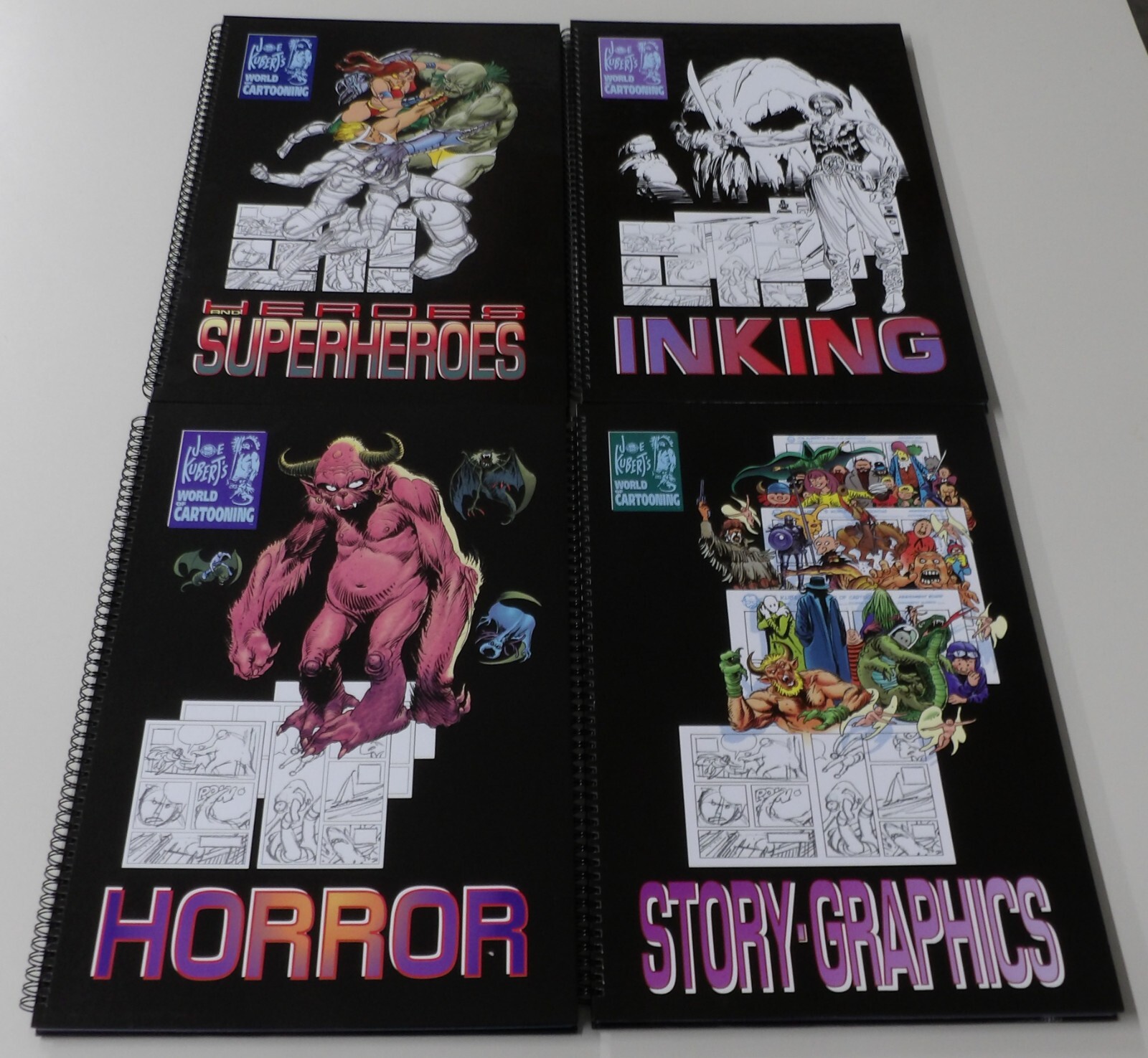 Joe Kubert's World Of Cartooning HC SET OF 4 - Horror - Inking - Story - Heroes