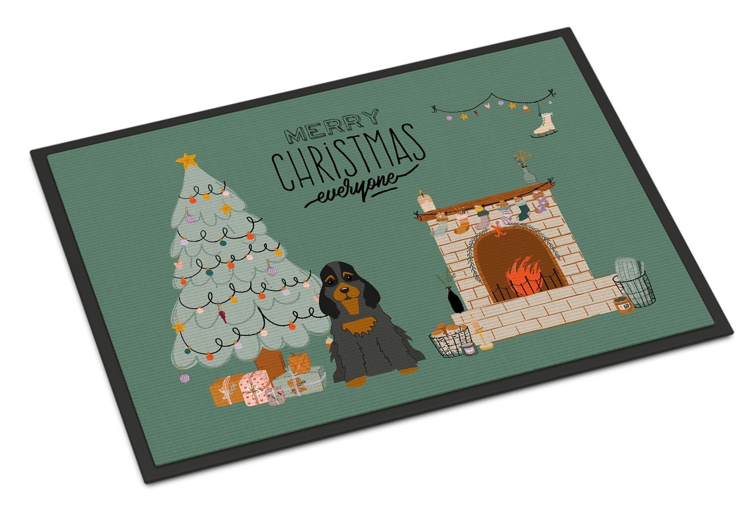 Caroline\'s Treasures CK7656JMAT Black Tan Cocker Spaniel Christmas Doormat 24x36