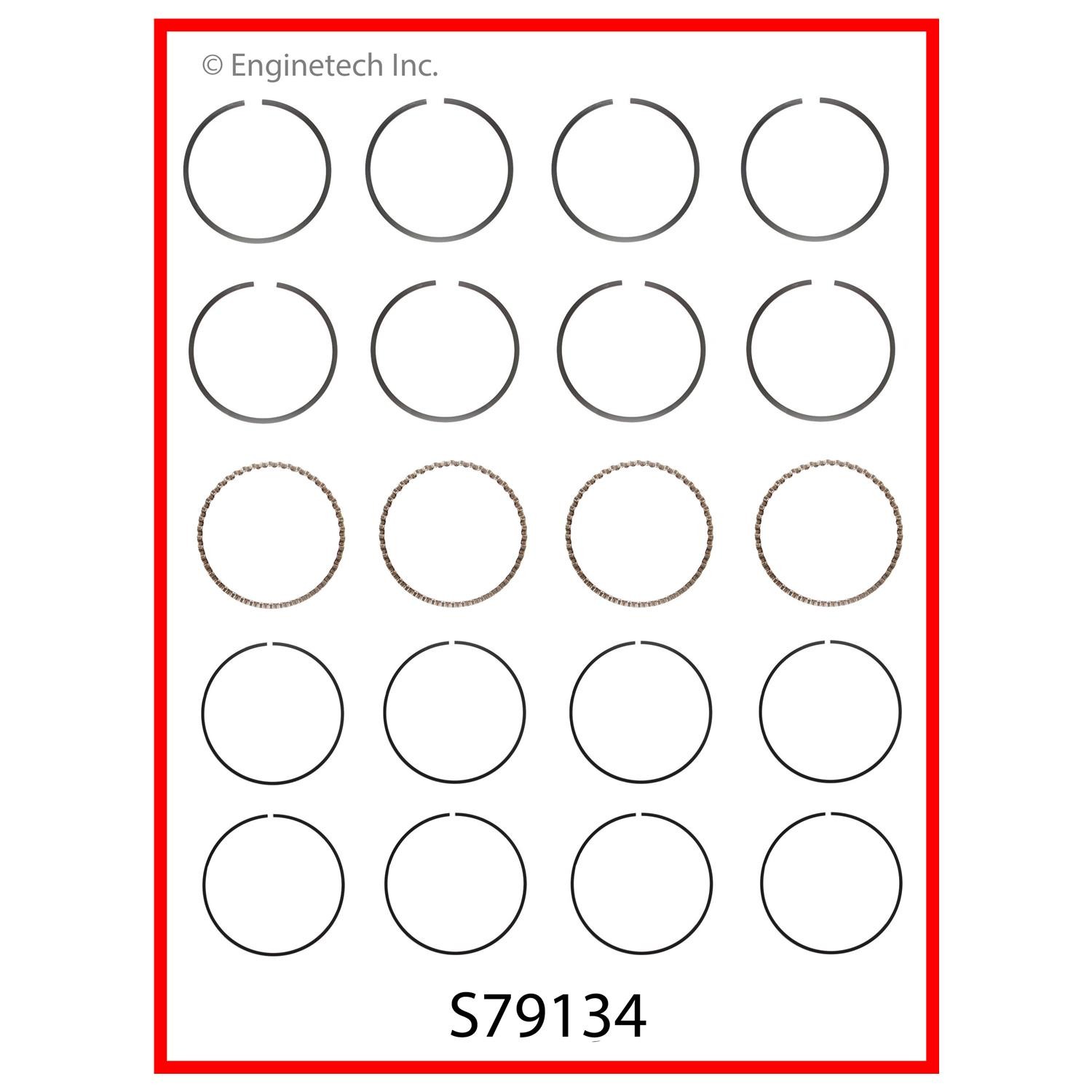 Enginetech S79134-STD Engine Premium Piston Ring Complete Set for Chevrolet Aveo