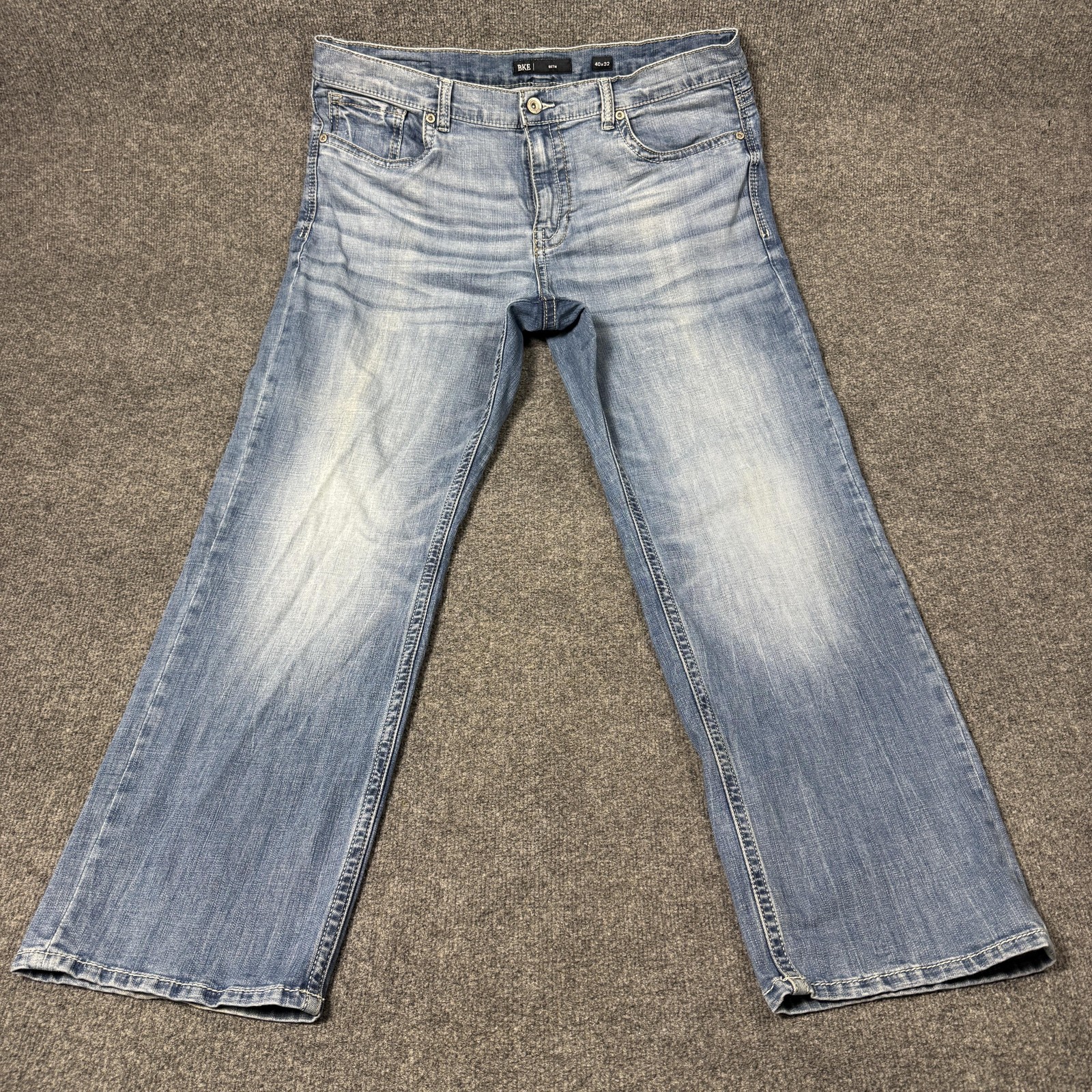 BKE Seth Relaxed Boot Jeans Mens 40x32 Light Wash Blue Stretch Denim Pants