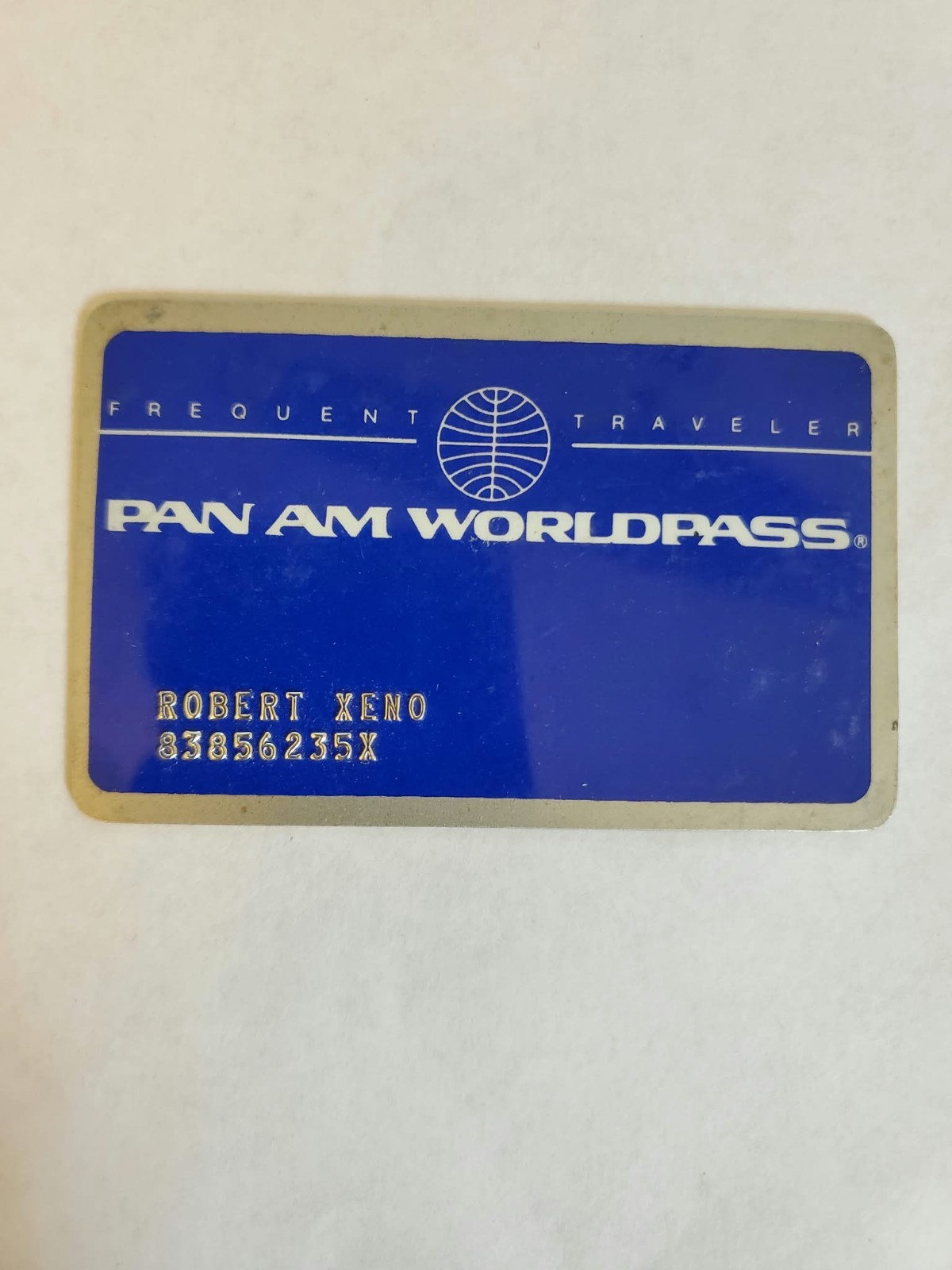 PAN AM WORLDPASS FREQUENT TRAVELER CARD VINTAGE 1970's PAN AM WORLDPASS FREQUENT TRAVELER CARD VINTAGE 1970's