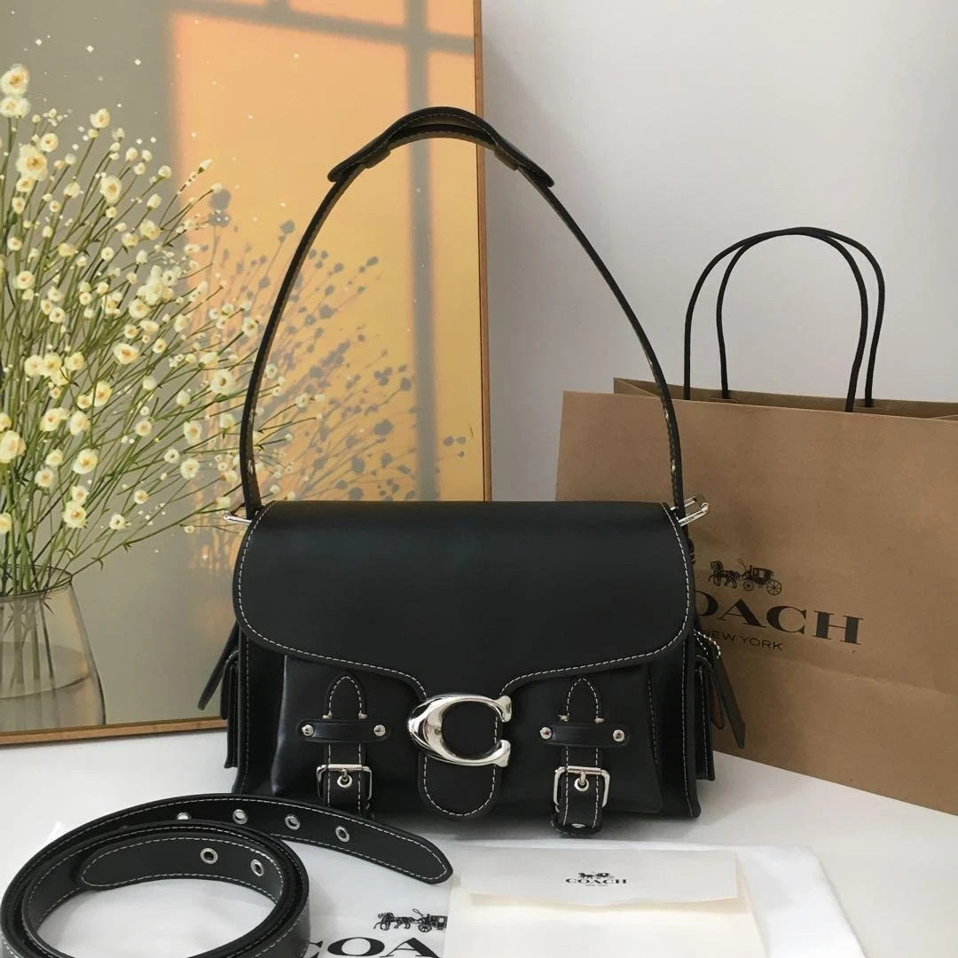 COACH CT721 Black Cargo Soft Tabby Shoulder Bag Crossbody bag