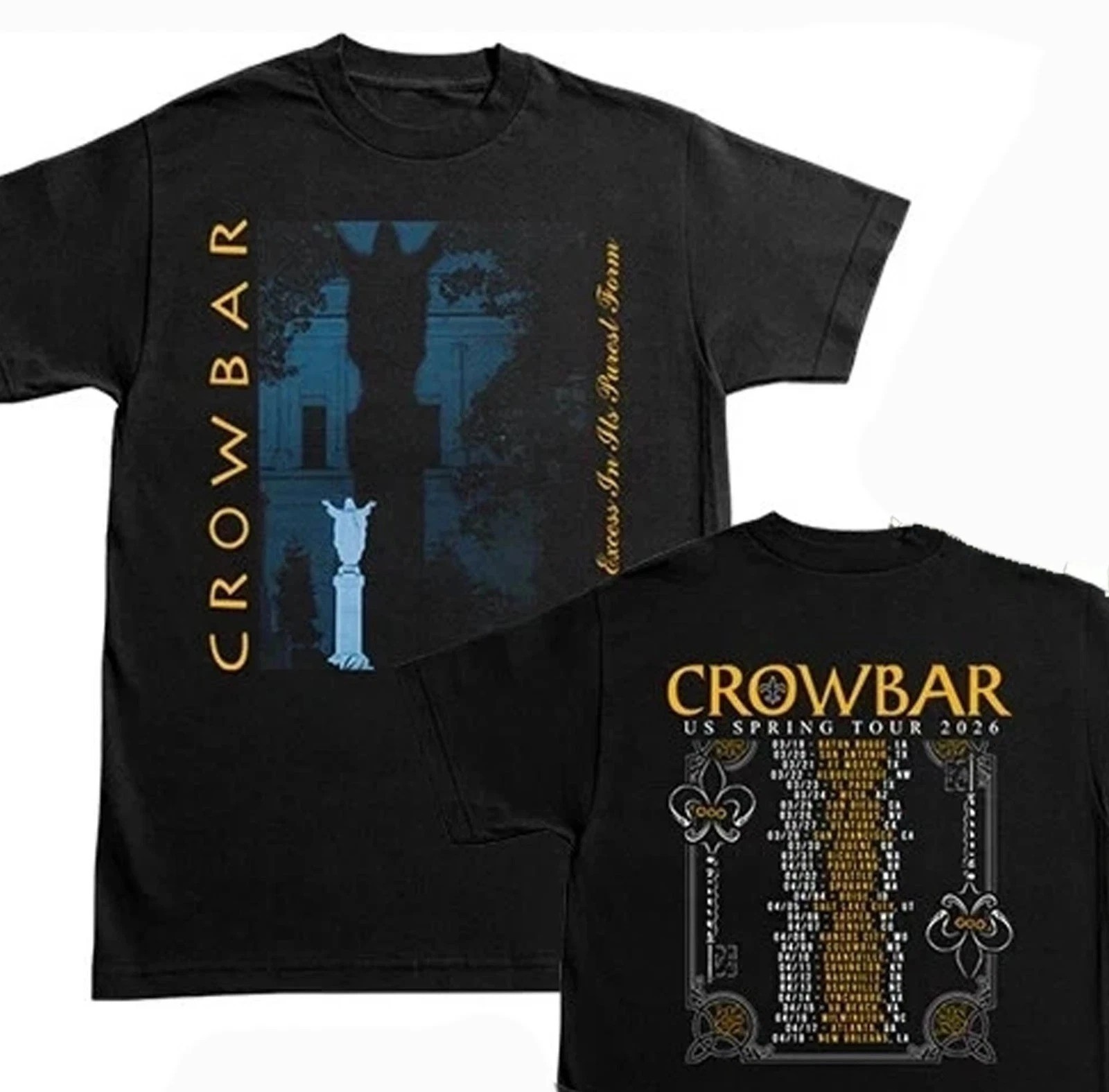 CROWBAR + EYEHATEGOD 2026 U.S. Tour T-Shirt reprint All size S-5XL