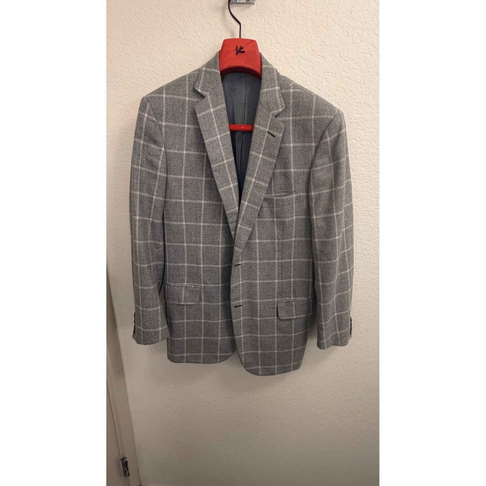 Brioni Colosseo Grey Windowpane Cashmere Wool Silk Sport Coat Blazer 52 R 42R