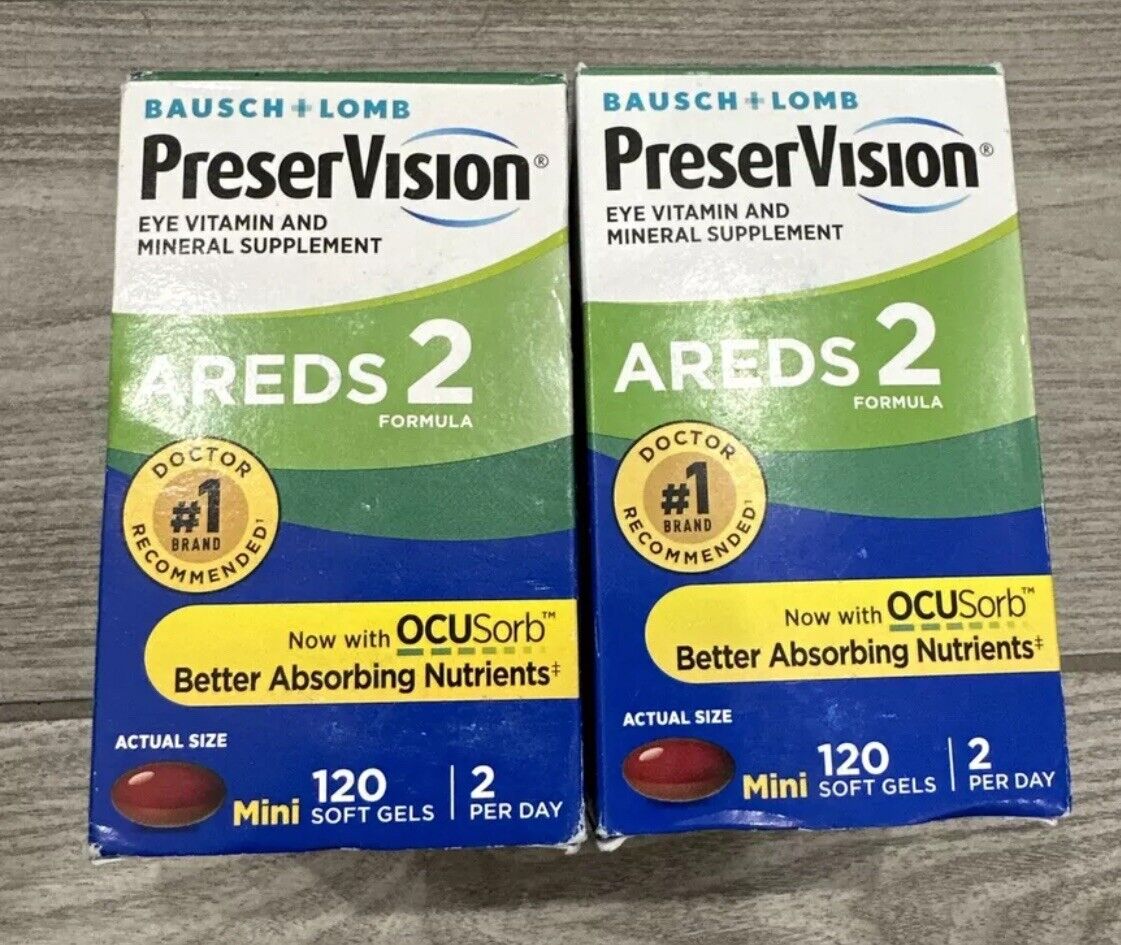 2 Pack - PreserVision AREDS 2 Formula Vitamin 120 Softgel/pack  Exp 11/24