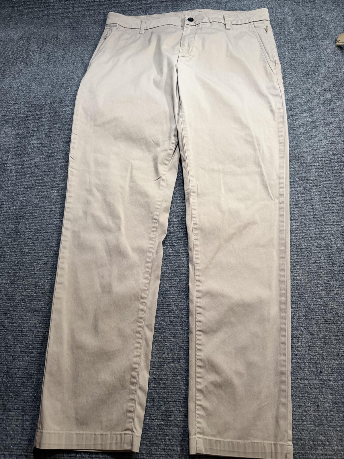 Birddogs Pants Mens 34x32 Beige Cotton Nylon Stretch Chino Lined Golf Casual
