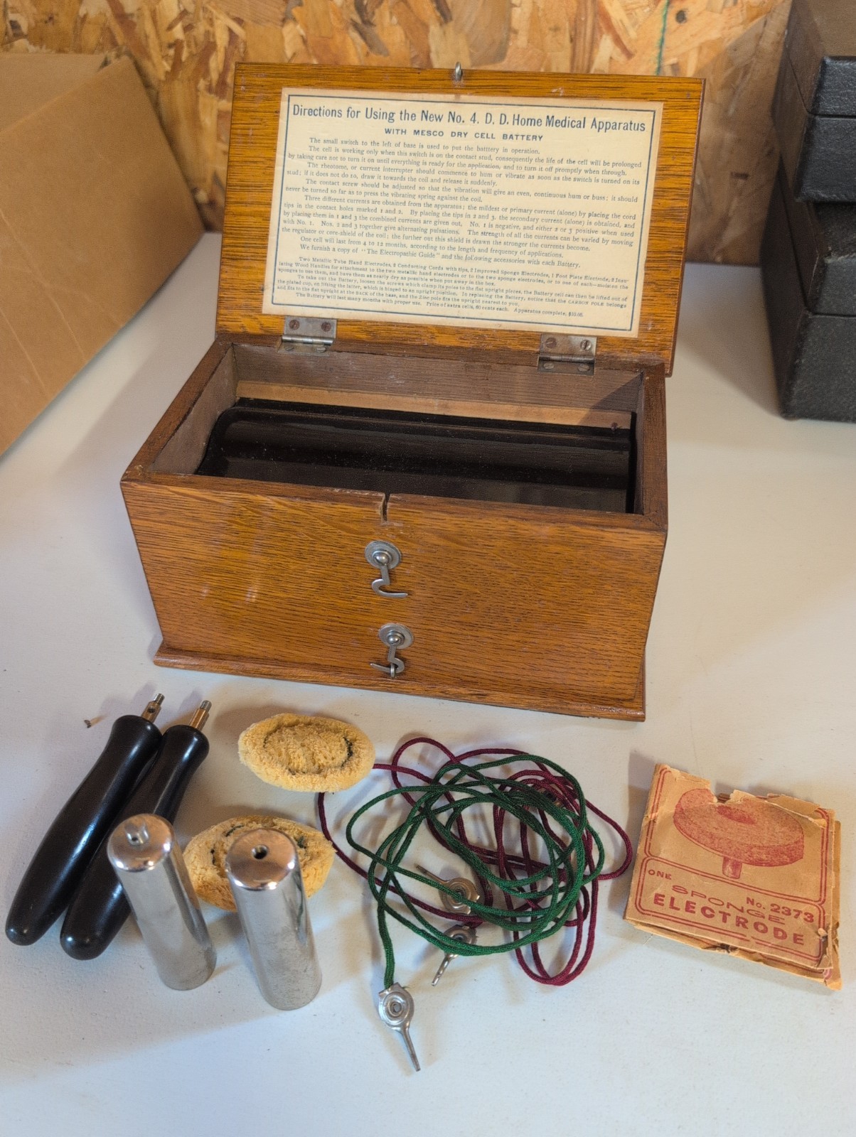 Antique J.H. Bunnell No 4 D.D. Oak Medical Quack Apparatus Check Out Pictures