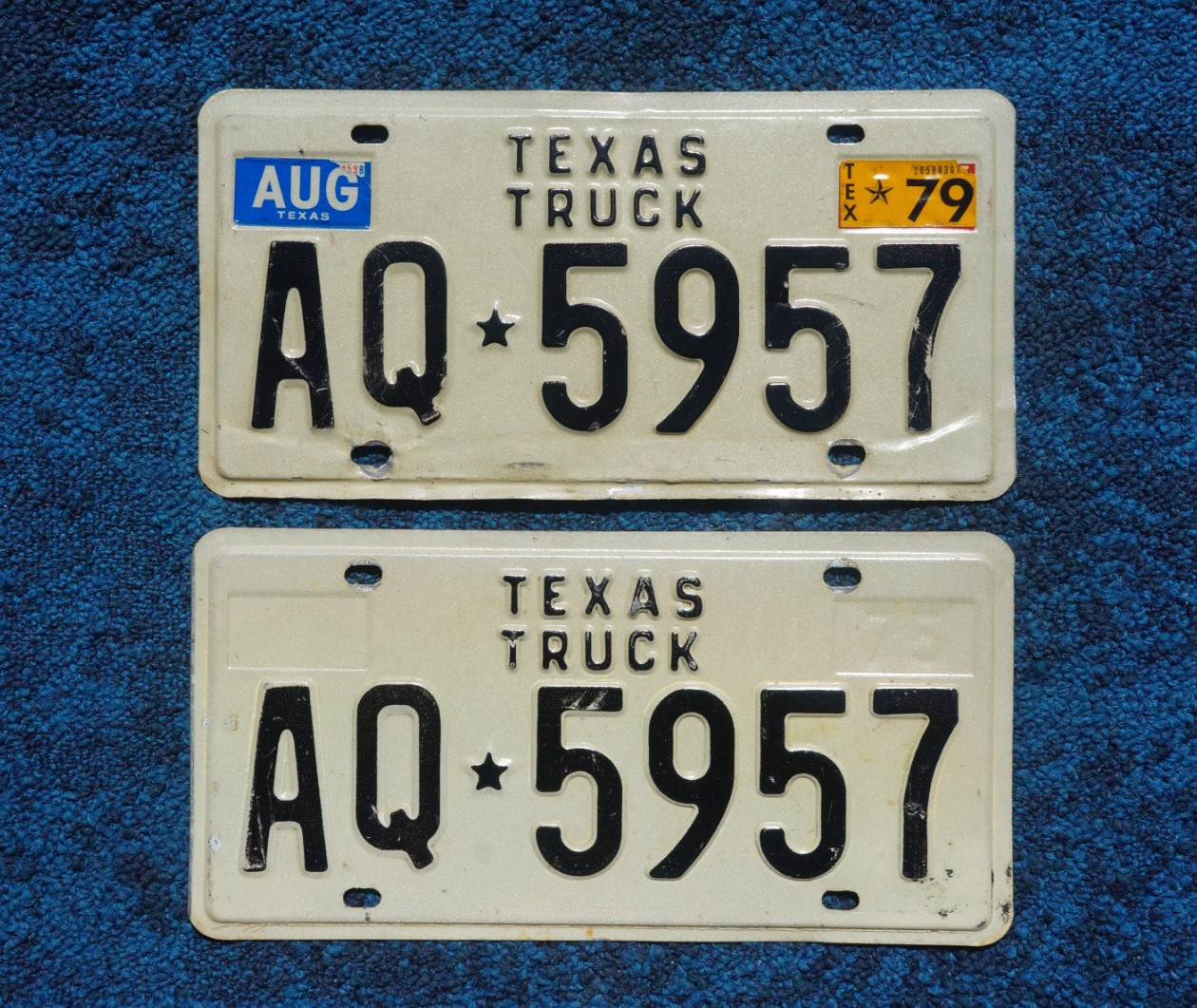 1979 Texas TRUCK License Plate Plates PAIR / SET 1979 Texas TRUCK License Plate Plates PAIR / SET