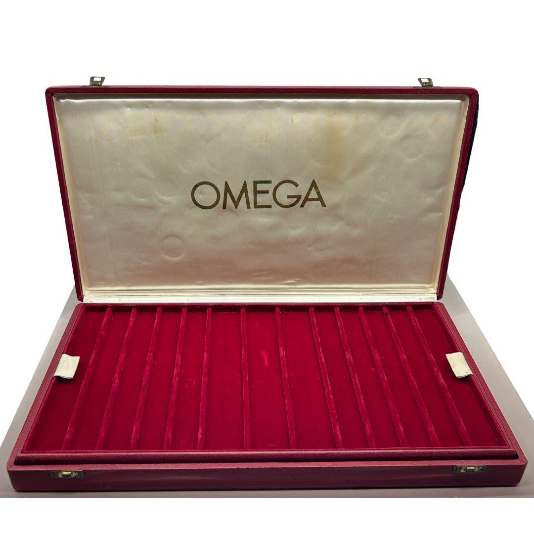 Vintage OMEGA Watch Display Tray Dealer Showcase Red Store Display Stand... Vintage OMEGA Watch Display Tray Dealer Showcase Red Store Display Stand...