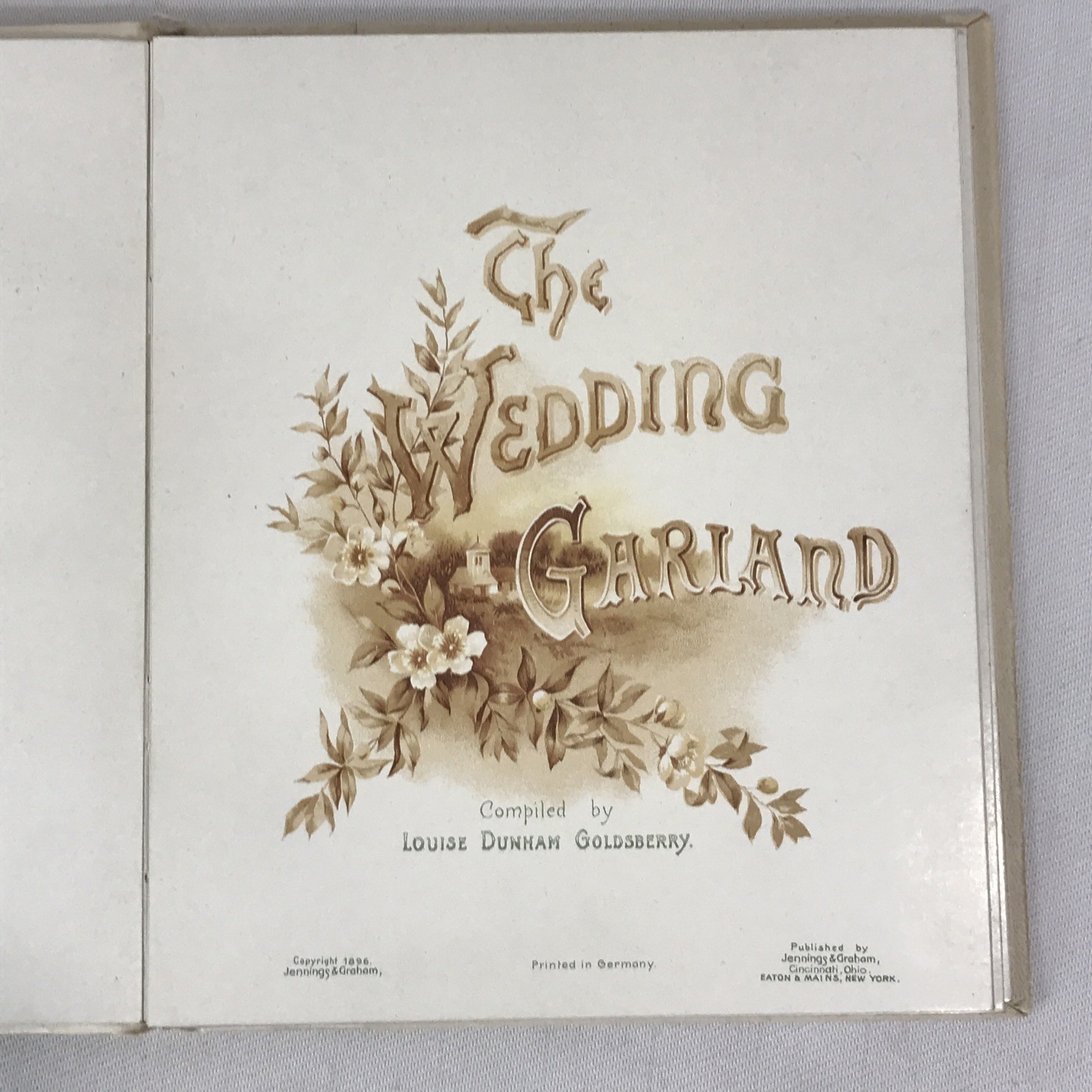 1896 The Wedding Garland by Louise Dunham Goldsberry Antique Decorative Illus