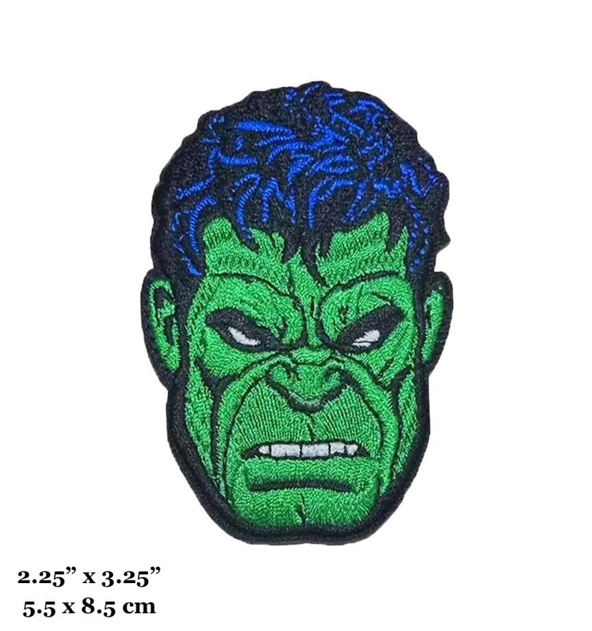 Hulk Face Green Superhero Comic Movie The Incredible Embroidered Iron On Patch