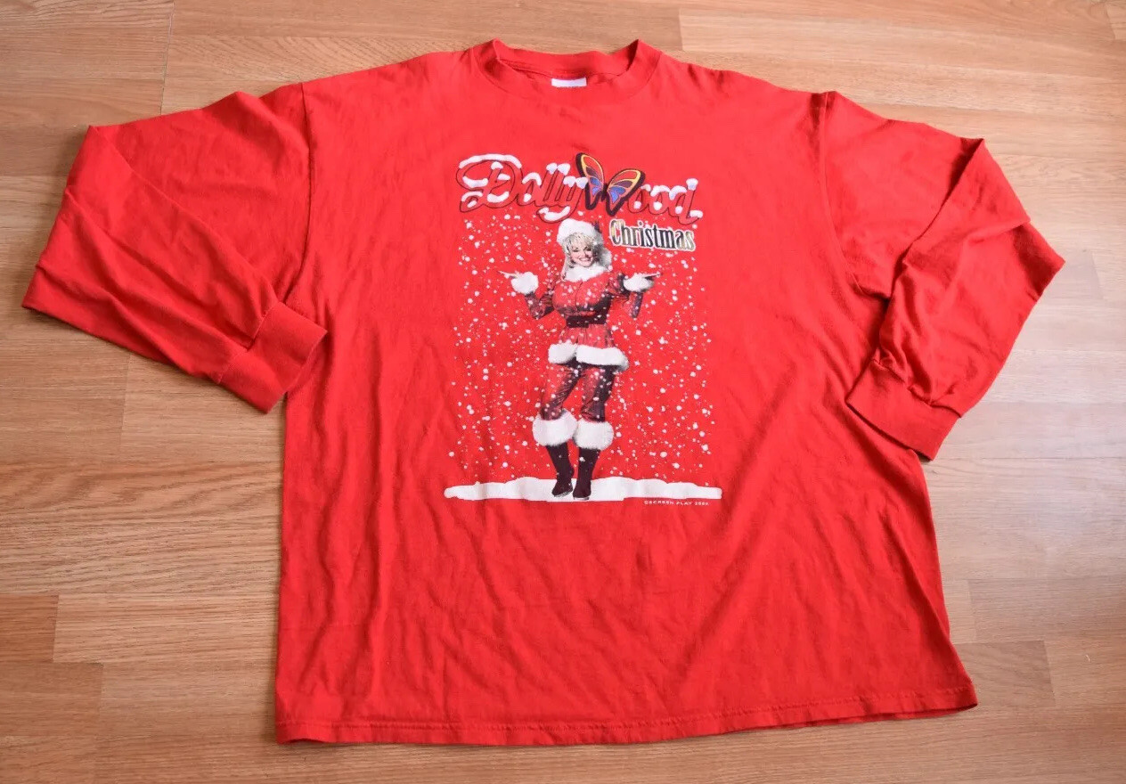Vintage 2000 Dolly Parton Christmas Tour Shirt Tee XXL Country Willie Nelson y2k
