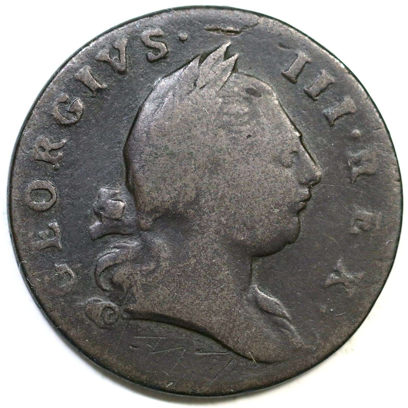 1773 Virginia Halfpenny Colonial Copper Coin 1773 Virginia Halfpenny Colonial Copper Coin