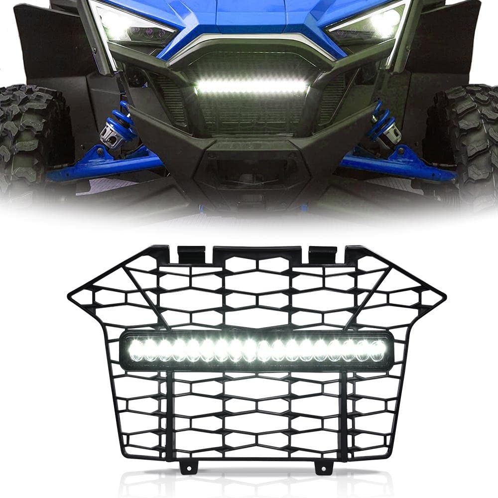 Front Mesh Grill with LED Light Bar for Polaris RZR PRO XP 2020-2024