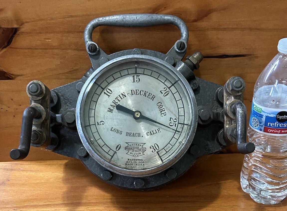 Antique Pressure Gauge Vintage Industrial Steam Punk Large Crosby Steam Gauge