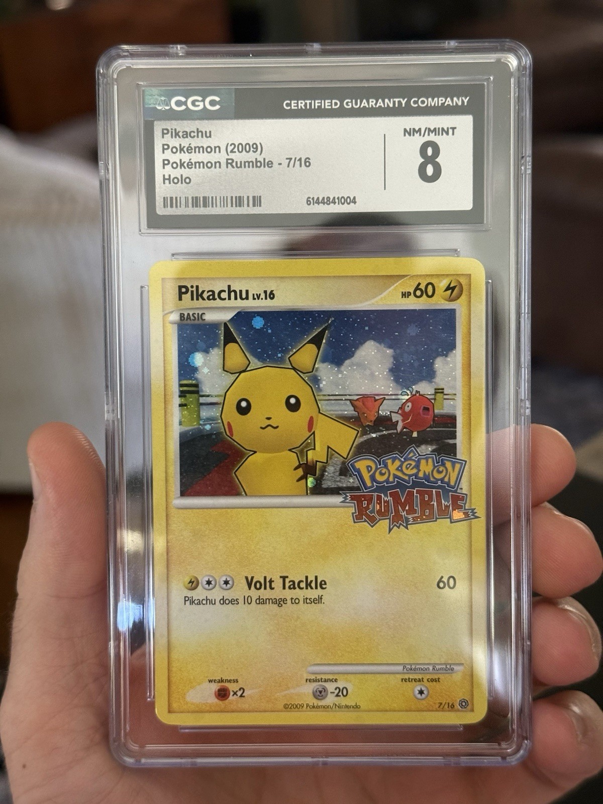 Pokemon 2009 Rumble Pikachu Holo Card 7/16 CGC 8 Pokemon 2009 Rumble Pikachu Holo Card 7/16 CGC 8