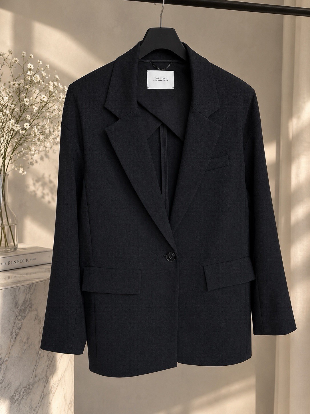 DOROTHEE SCHUMACHER Black Single-Breasted Blazer Jacket Size 3 US M Viscose