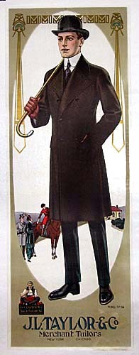 Original c1910 American Advertising Poster - J.L. Taylor and Co. Merchant Tailor Original c1910 American Advertising Poster - J.L. Taylor and Co. Merchant Tailor